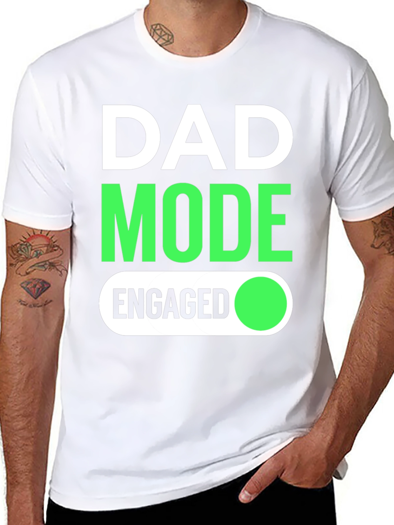 Dad Mode Engaged Black Graphic Tee