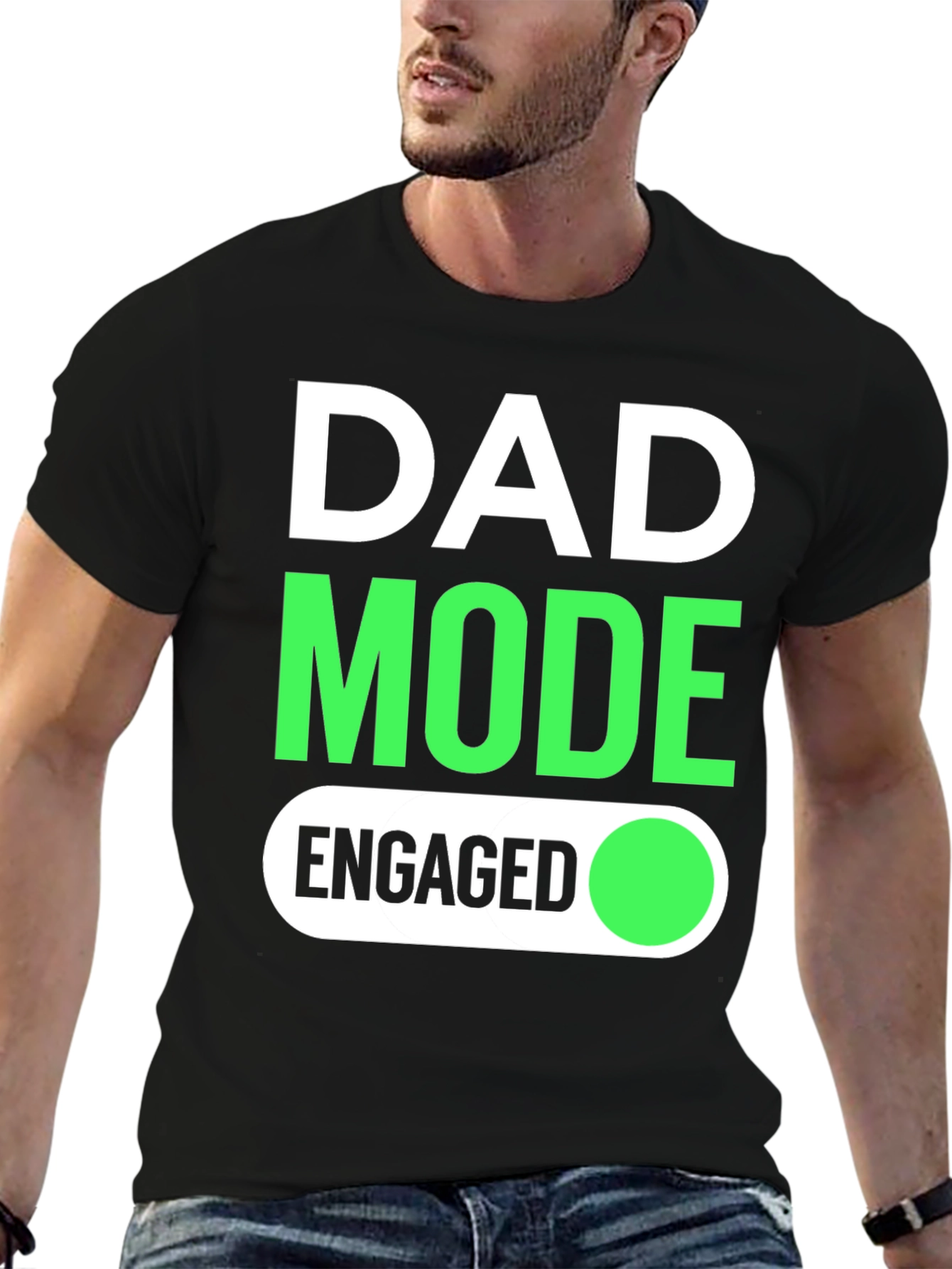 Dad Mode Engaged Black Graphic Tee