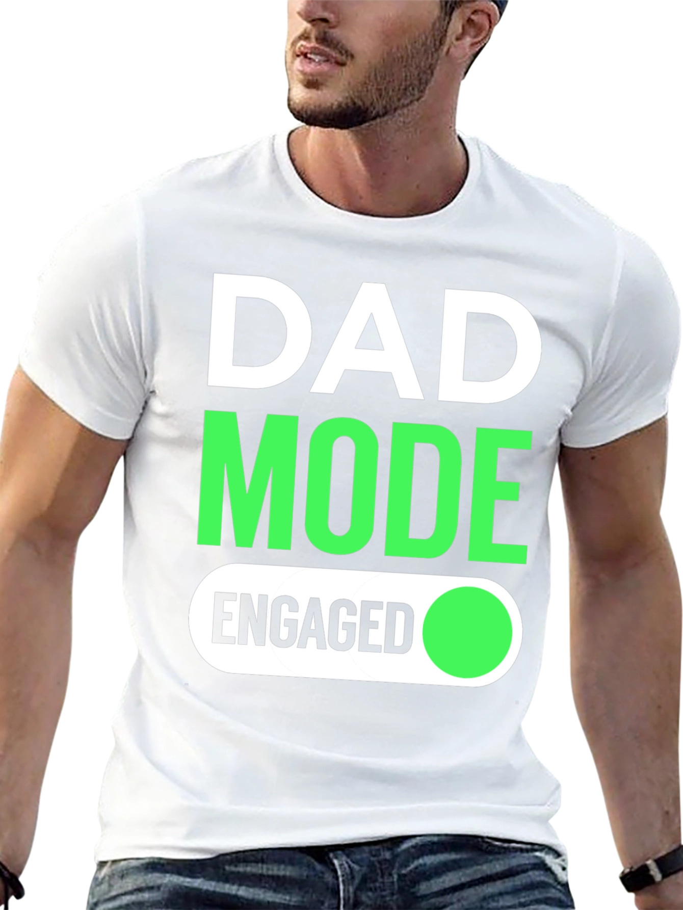 Dad Mode Engaged Black Graphic Tee