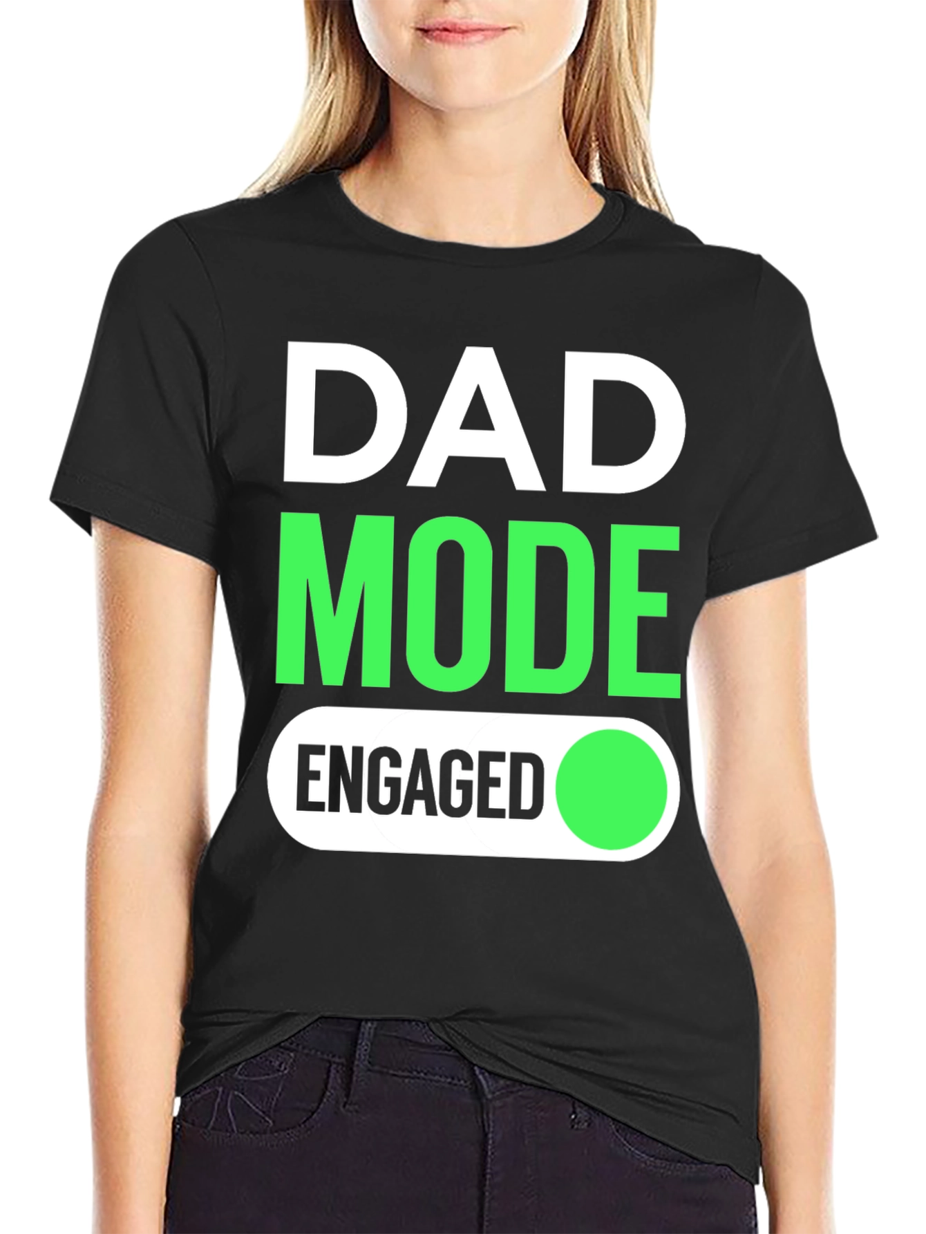 Dad Mode Engaged Black Graphic Tee