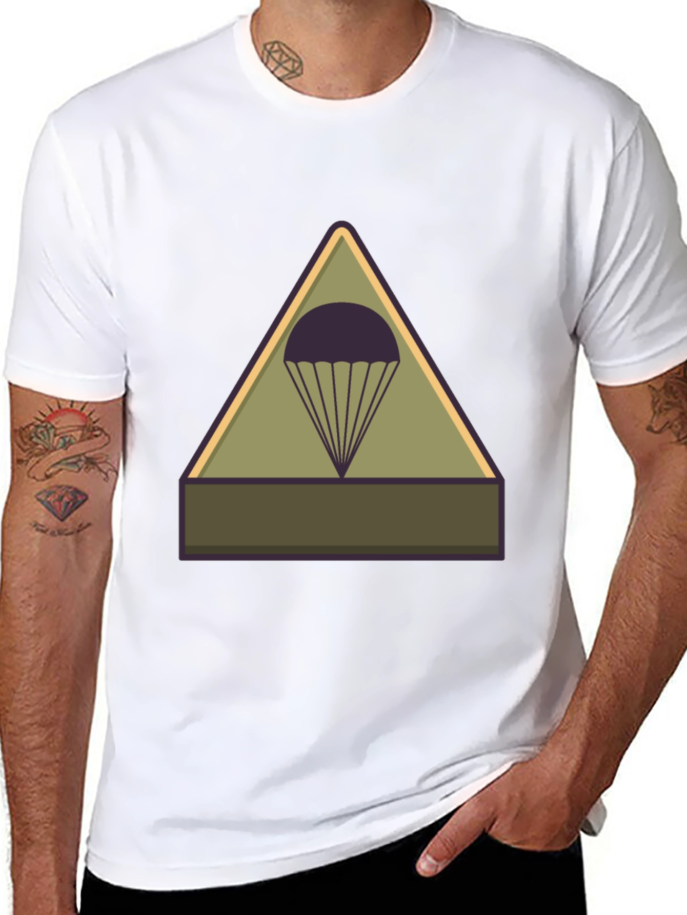 Parachute Badge Graphic Tee - Military Style T-Shirt