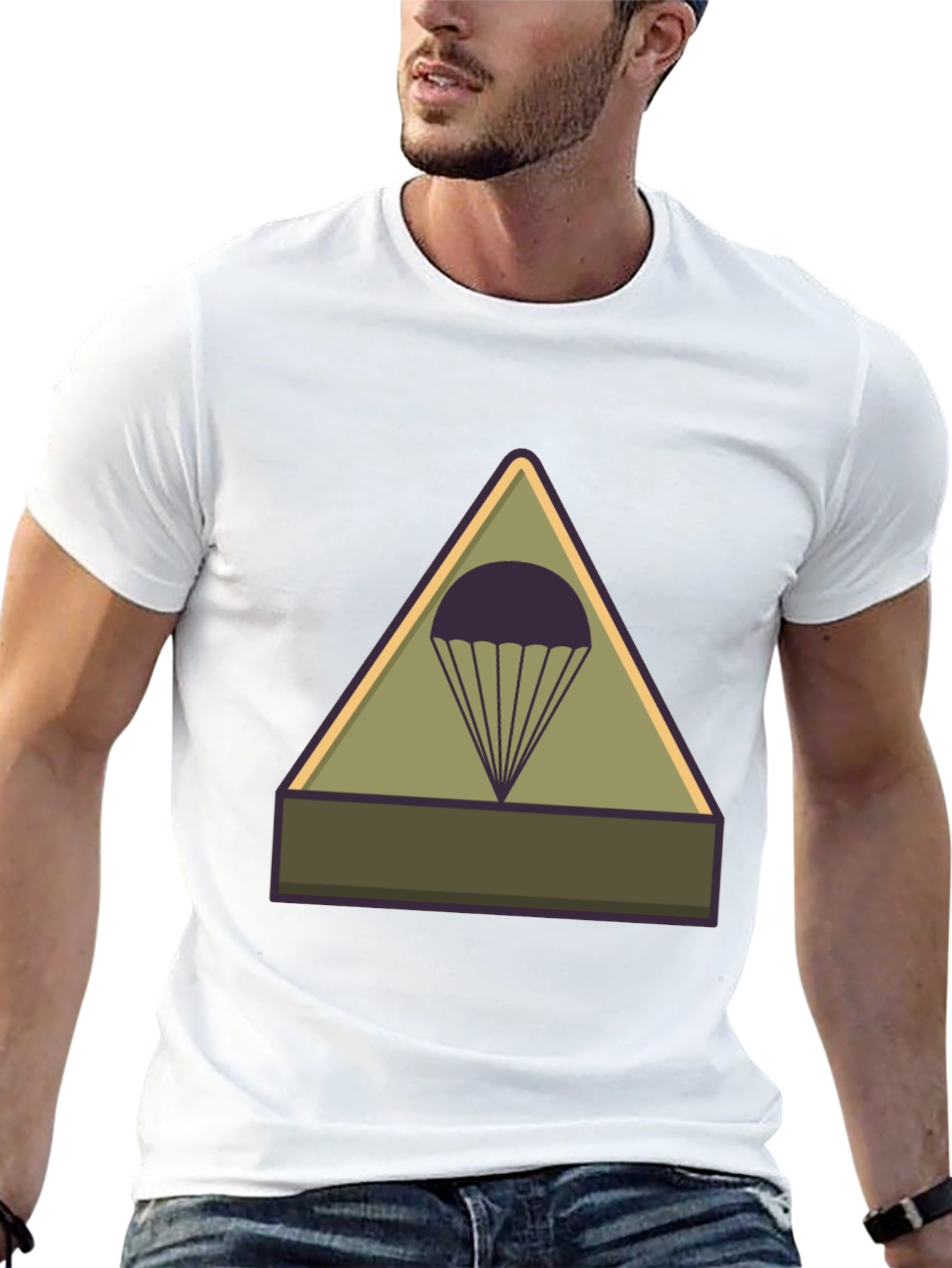 Parachute Badge Graphic Tee - Military Style T-Shirt