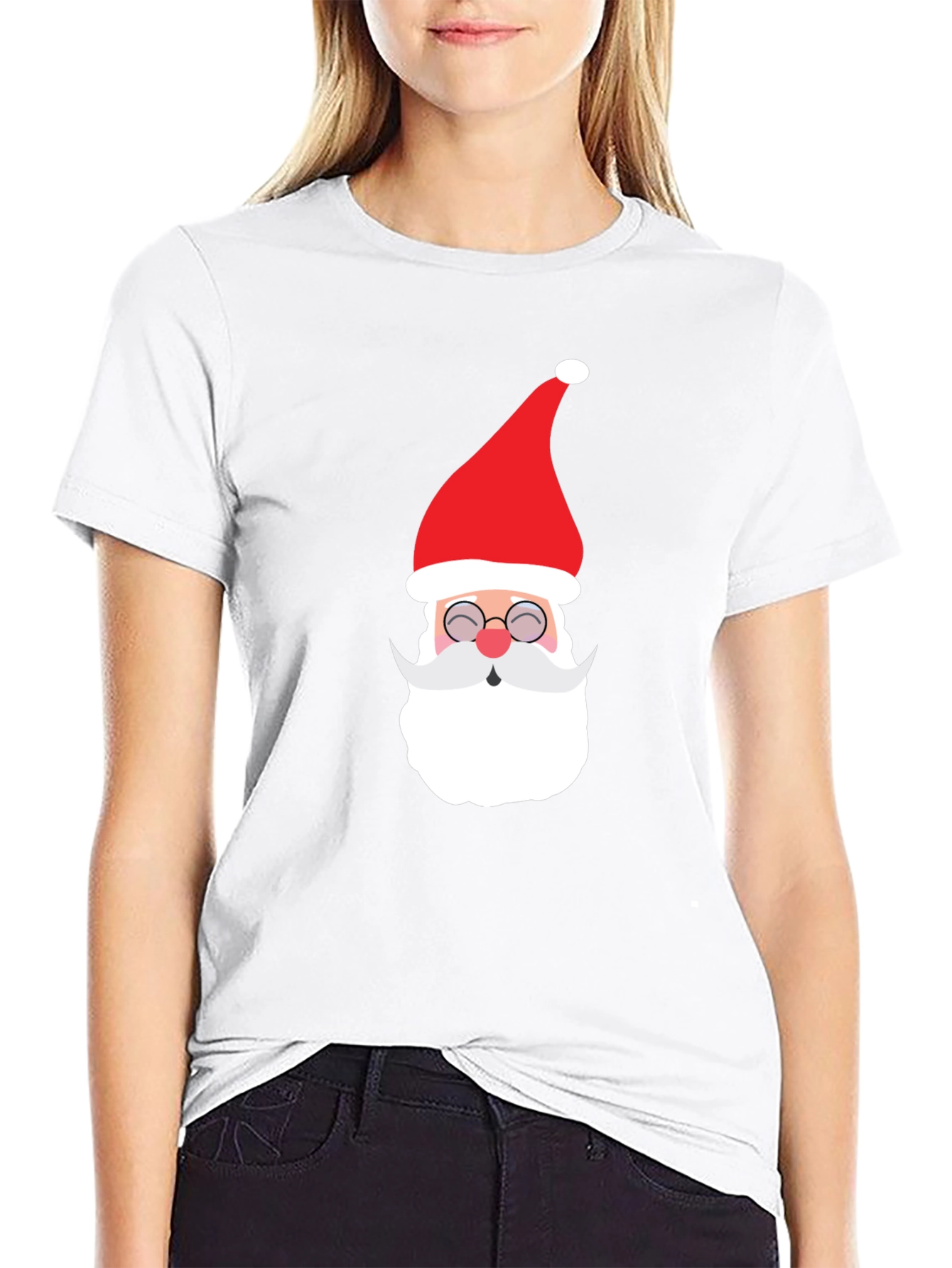 Festive Santa Graphic Tee - Holiday Cheer