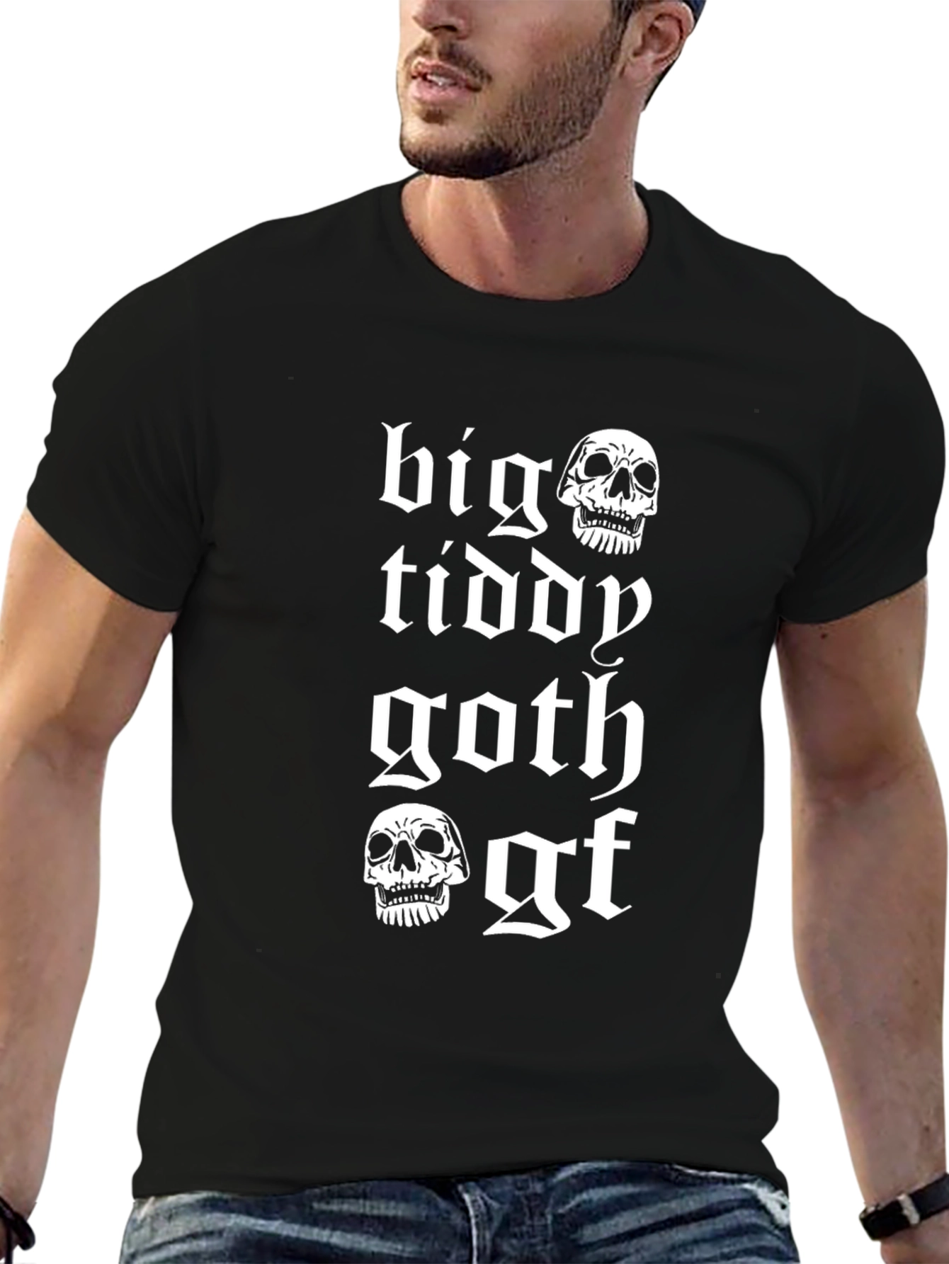 Big Tiddy Goth Gf T-Shirt - Skull Design