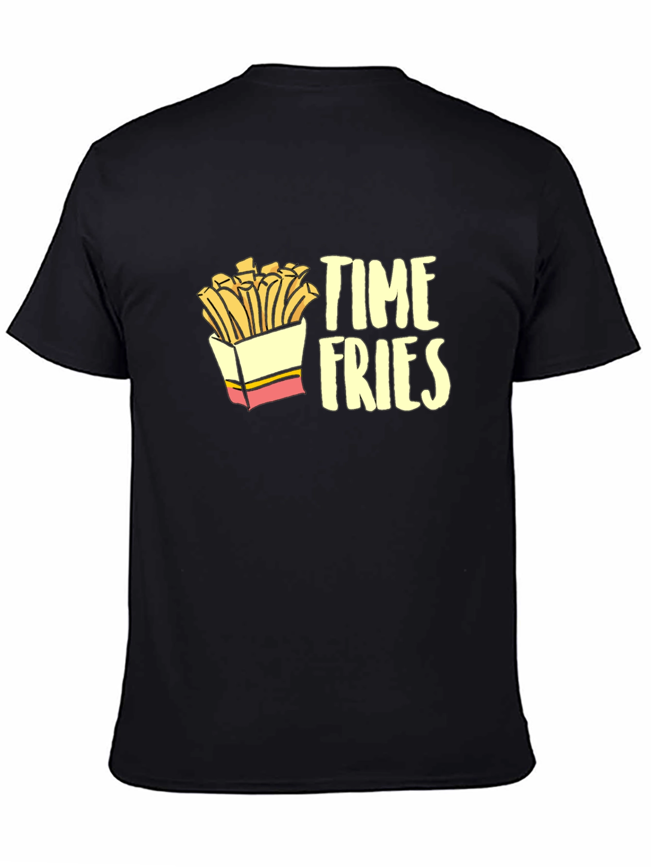 Time Fries Mens Black Graphic T-Shirt