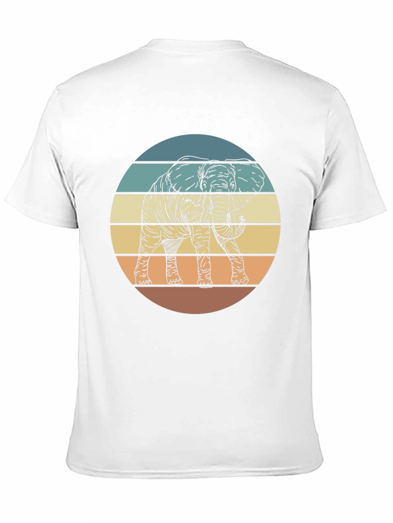 Retro Elephant Sunset Graphic T-Shirt
