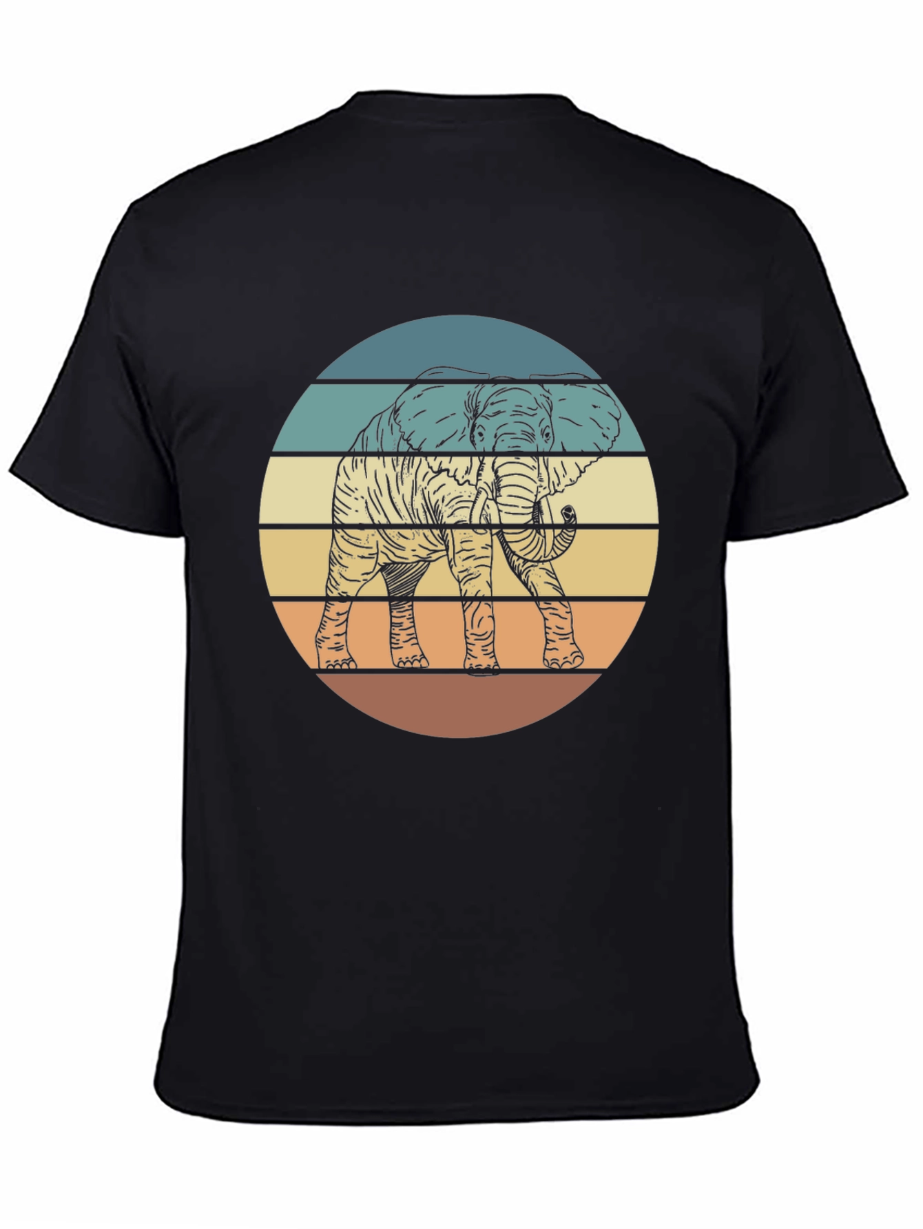Retro Elephant Sunset Graphic T-Shirt