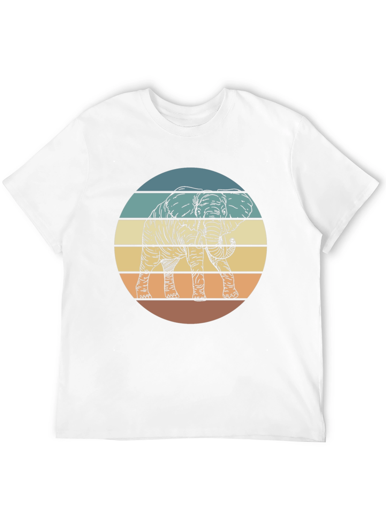Retro Elephant Sunset Graphic T-Shirt