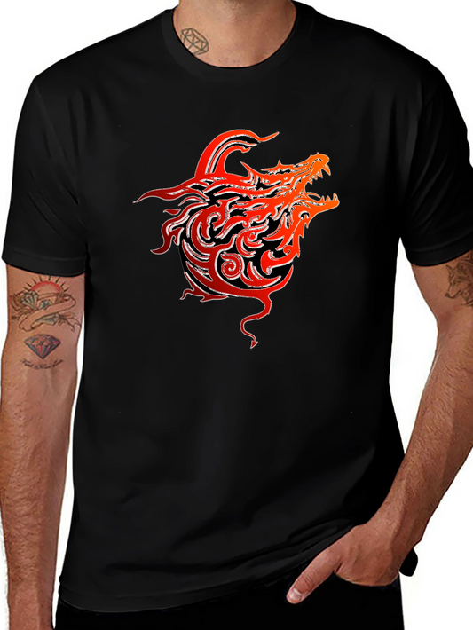 Dragon Graphic T-Shirt - Bold Tribal Design