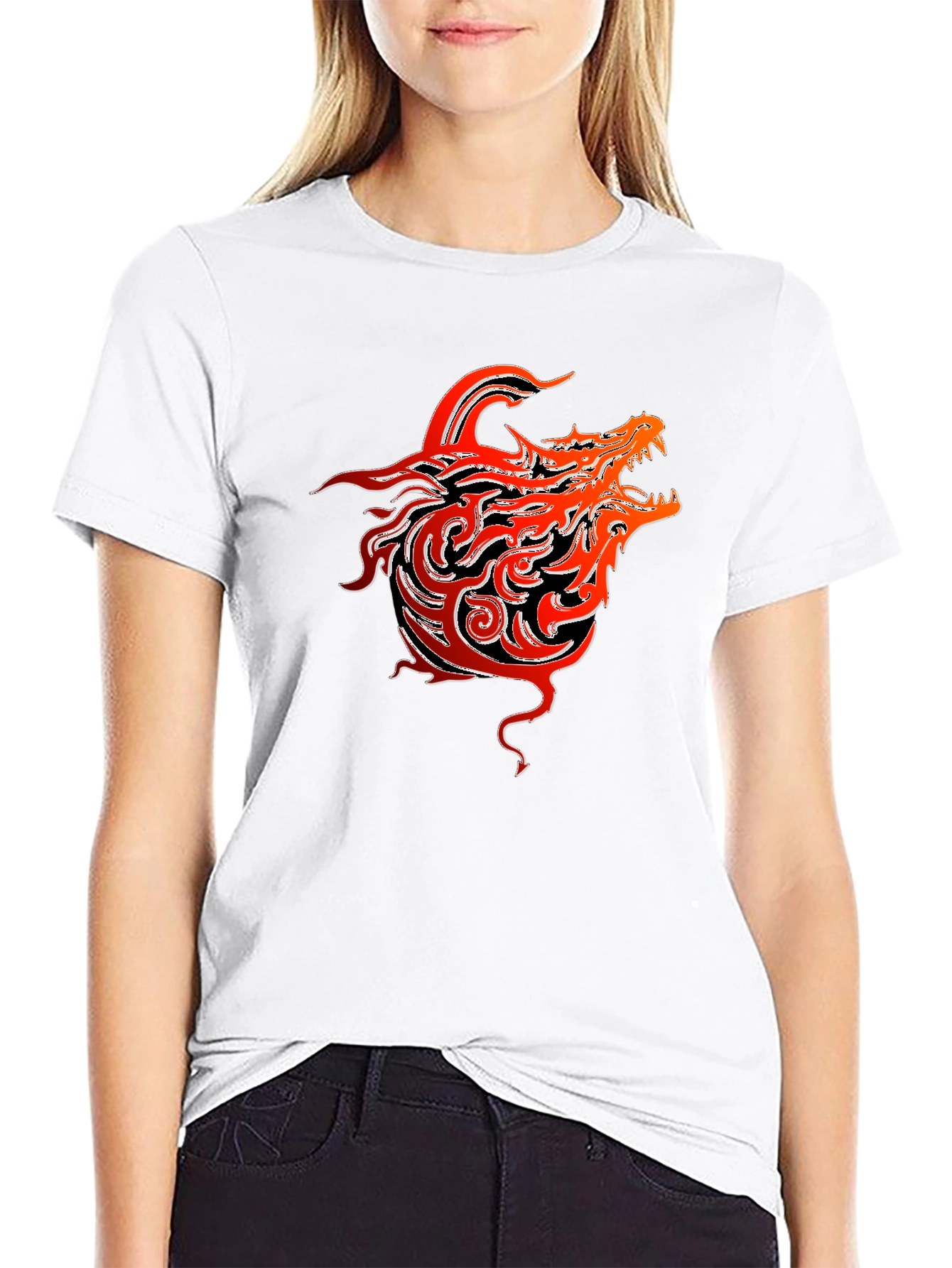 Dragon Graphic T-Shirt - Bold Tribal Design