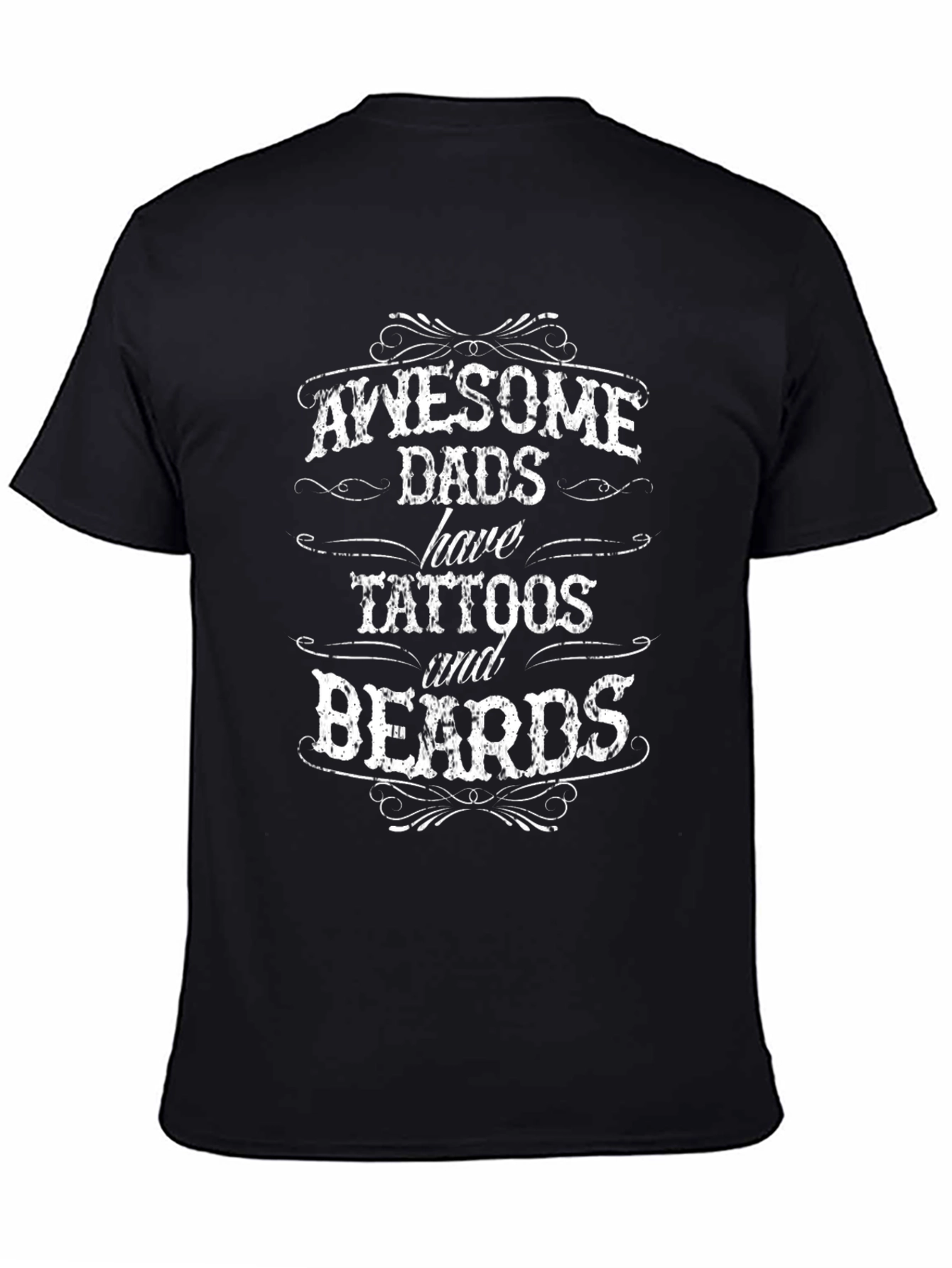 Awesome Dads Tattoo Beard Graphic Tee