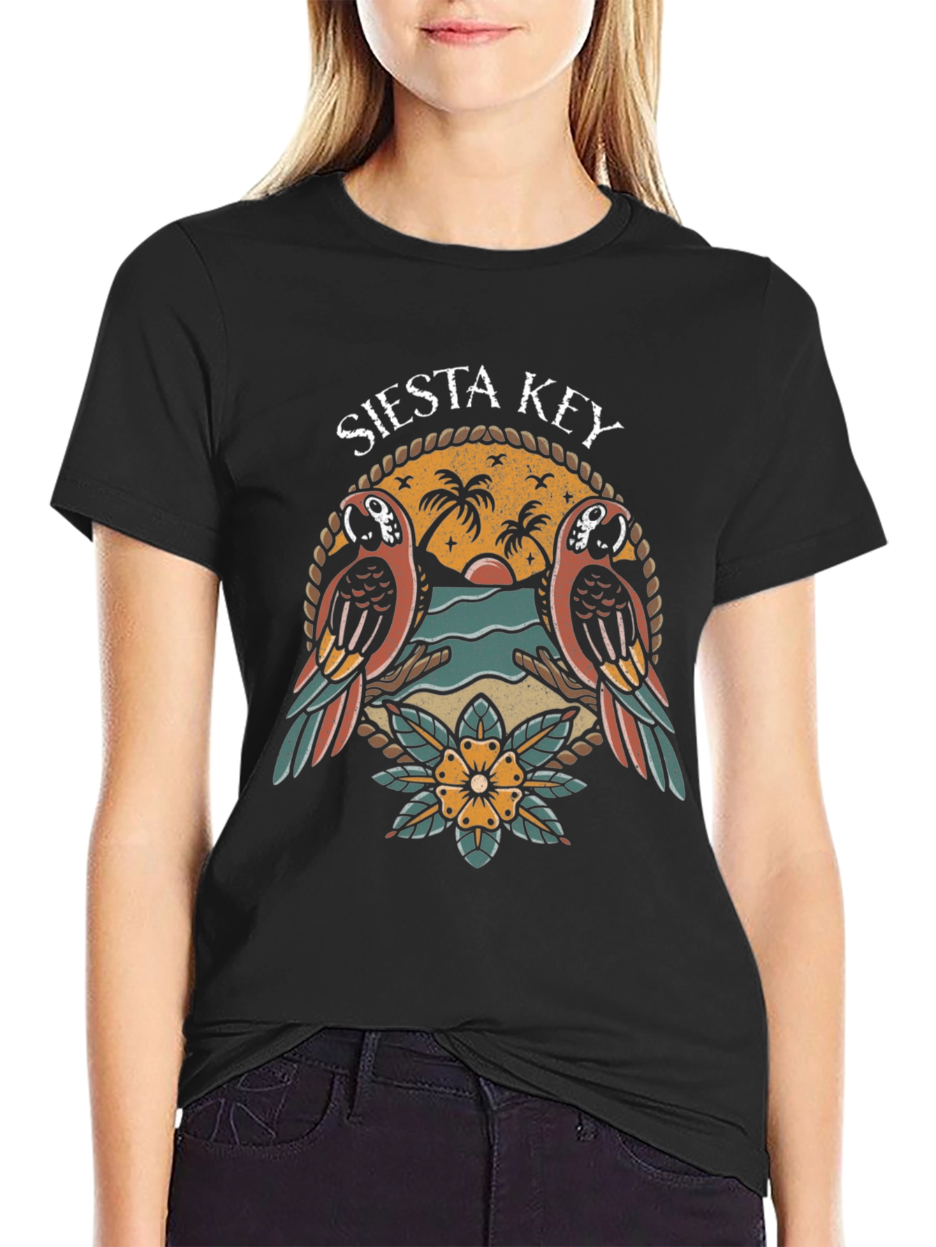 Siesta Key Parrot Graphic T-Shirt