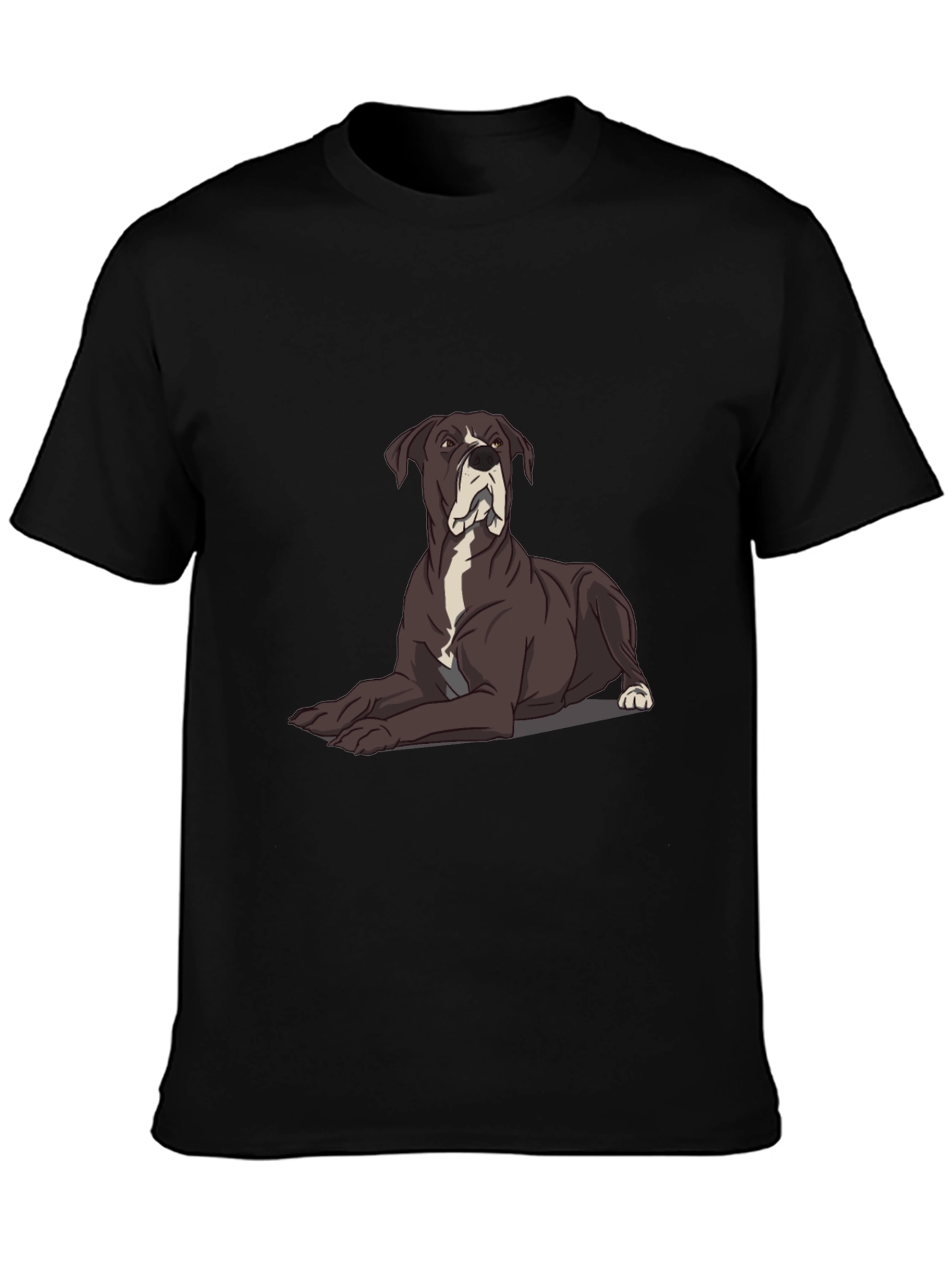 Great Dane Dog Graphic Tee - Black Casual T-Shirt