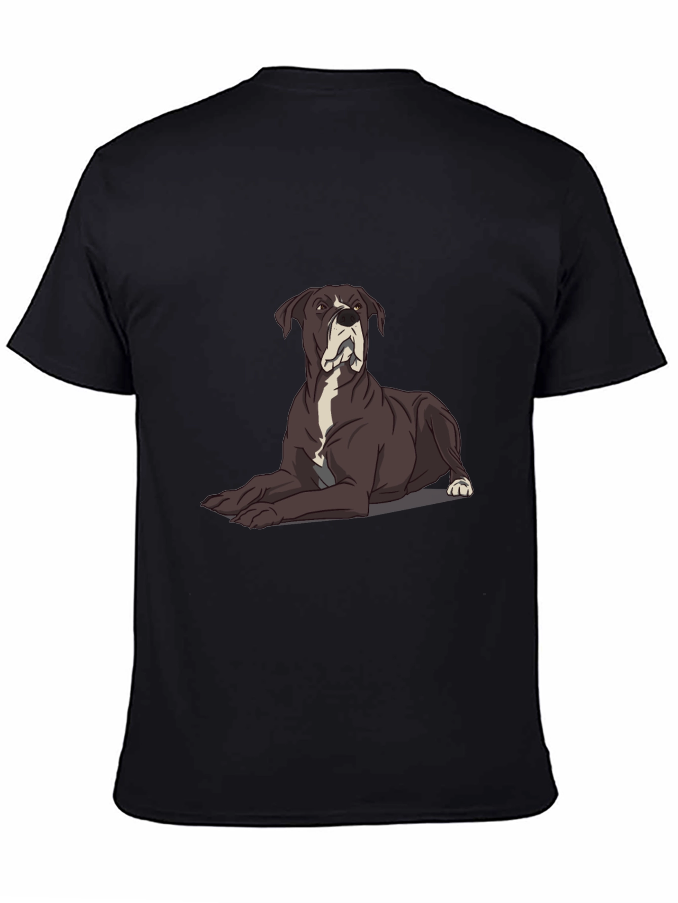 Great Dane Dog Graphic Tee - Black Casual T-Shirt