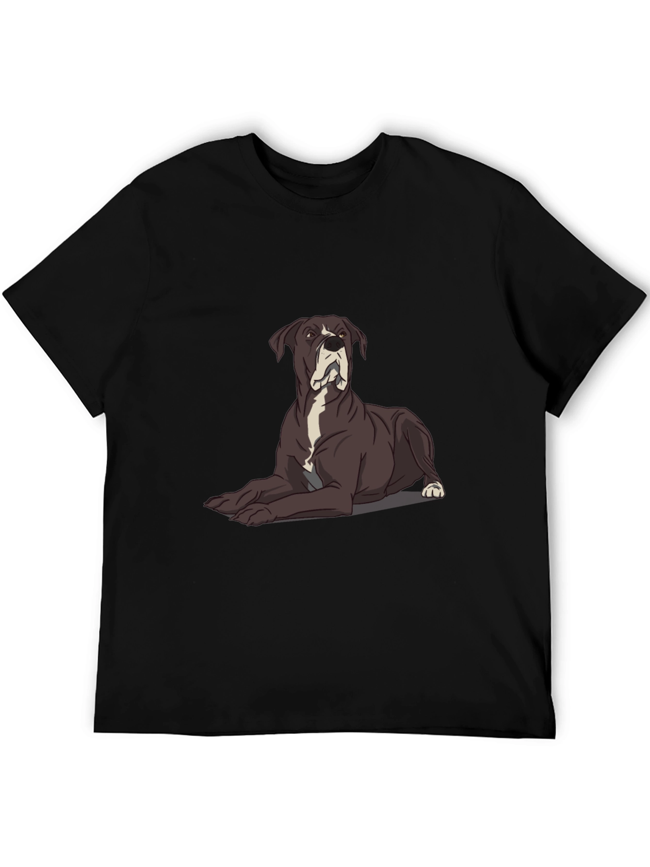 Great Dane Dog Graphic Tee - Black Casual T-Shirt