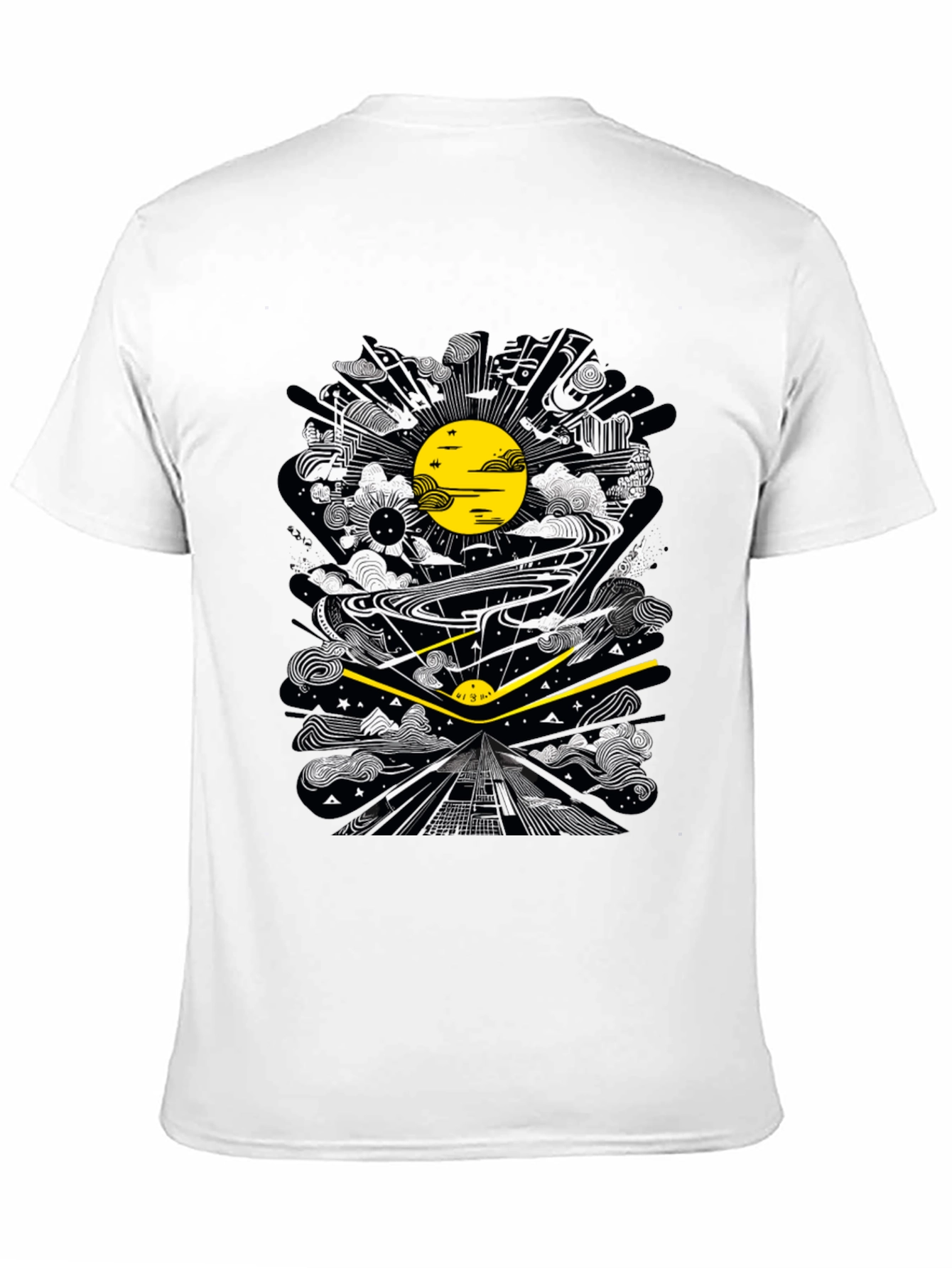 Abstract Graphic Tee - Black Cotton T-Shirt