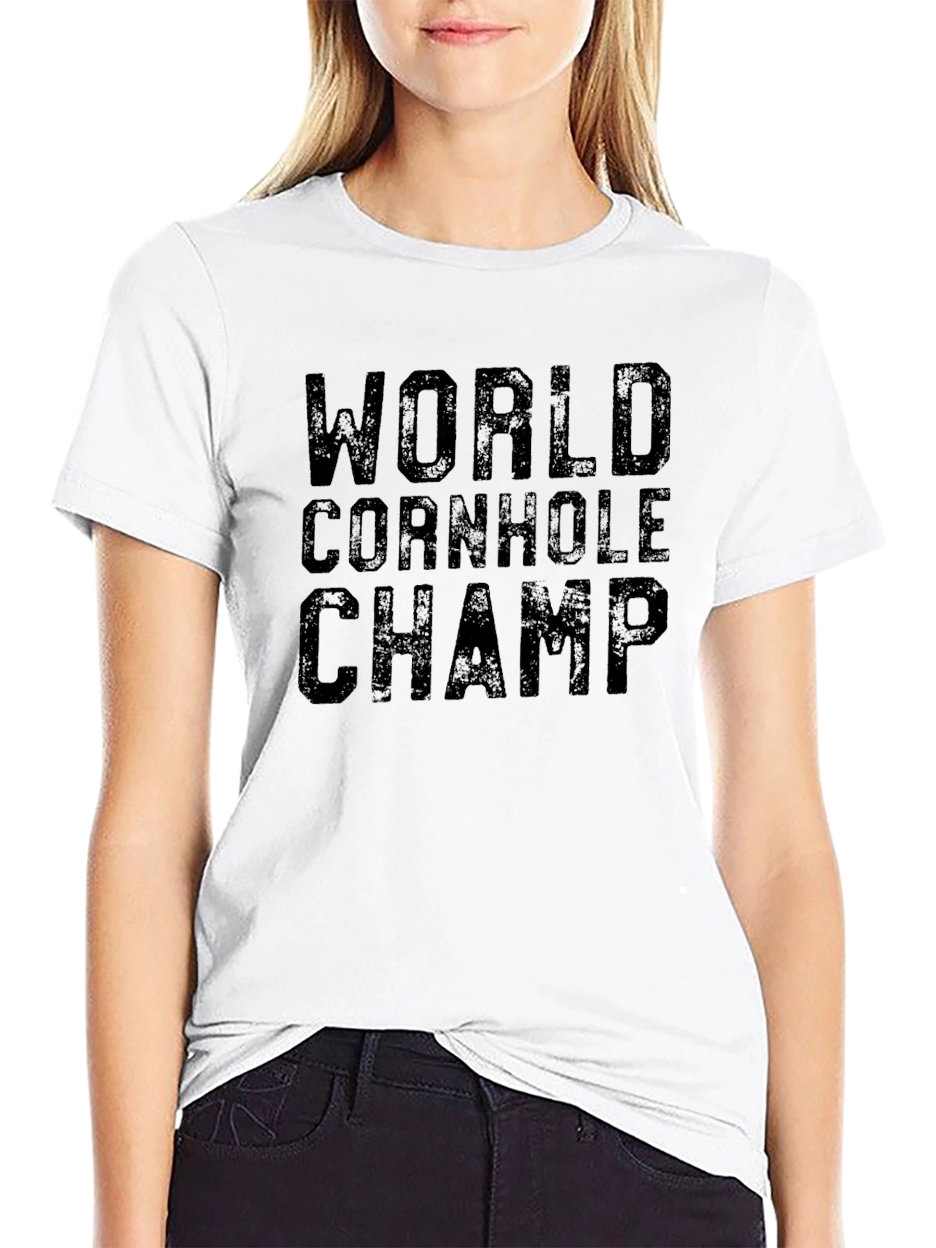 World Cornhole Champ Black T-Shirt