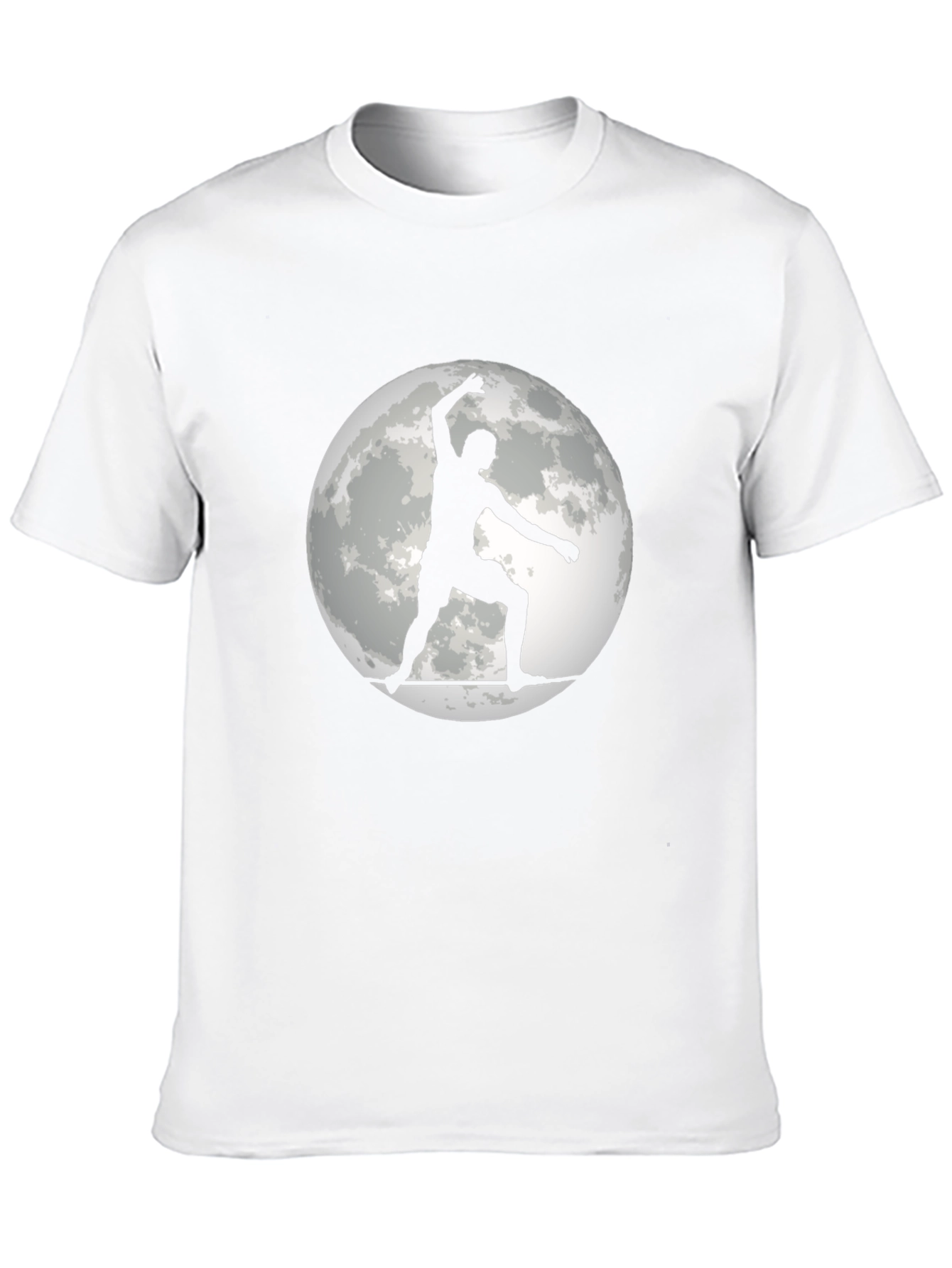 Surfer on the Moon Graphic Black T-Shirt