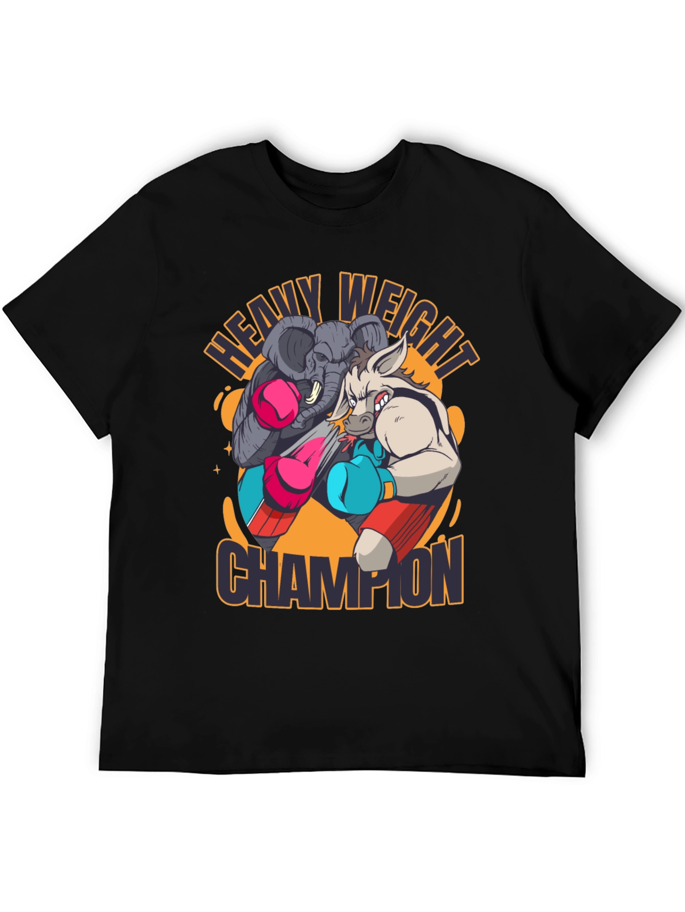Heavy Weight Champion T-Shirt: Elephant vs Donkey Boxing
