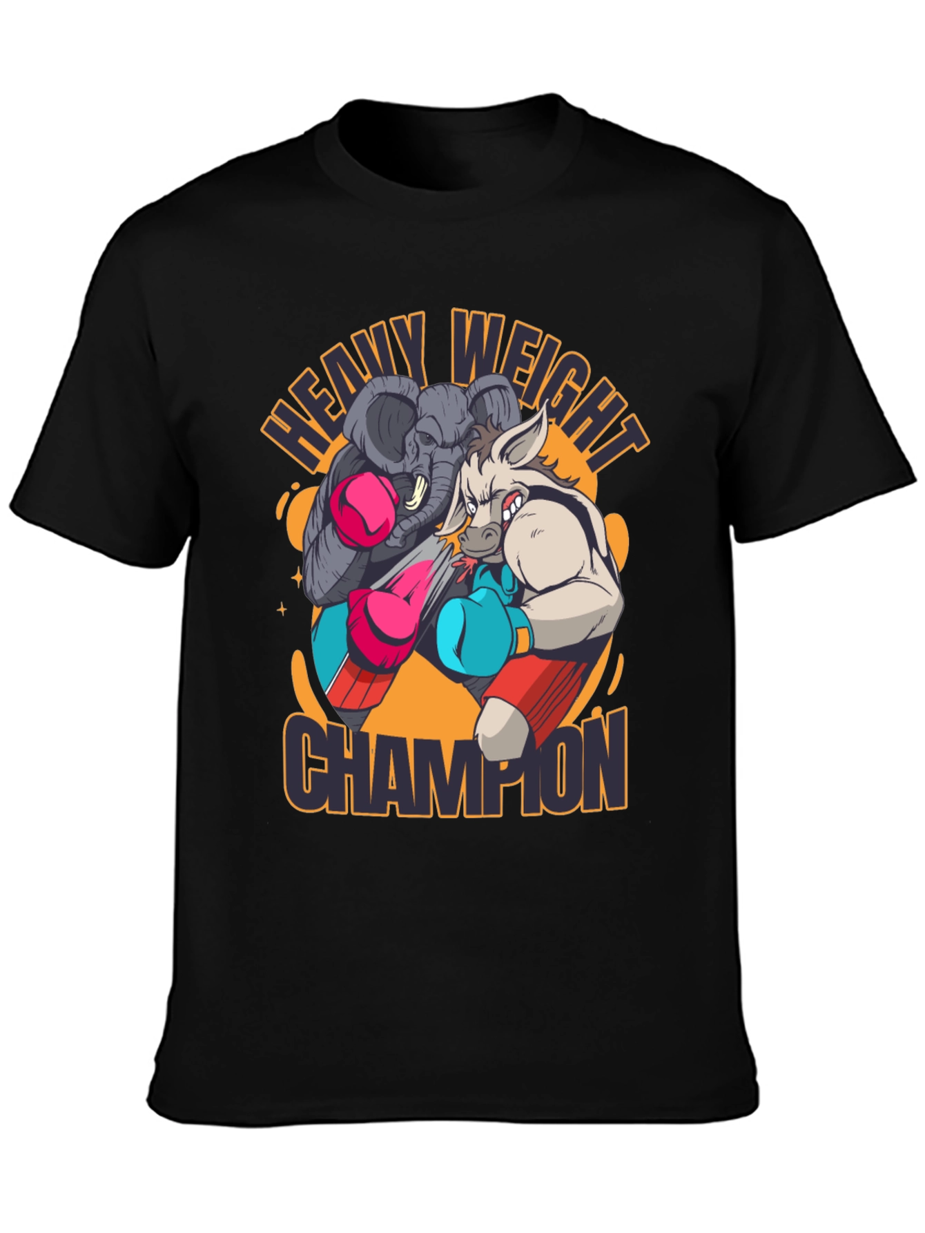 Heavy Weight Champion T-Shirt: Elephant vs Donkey Boxing
