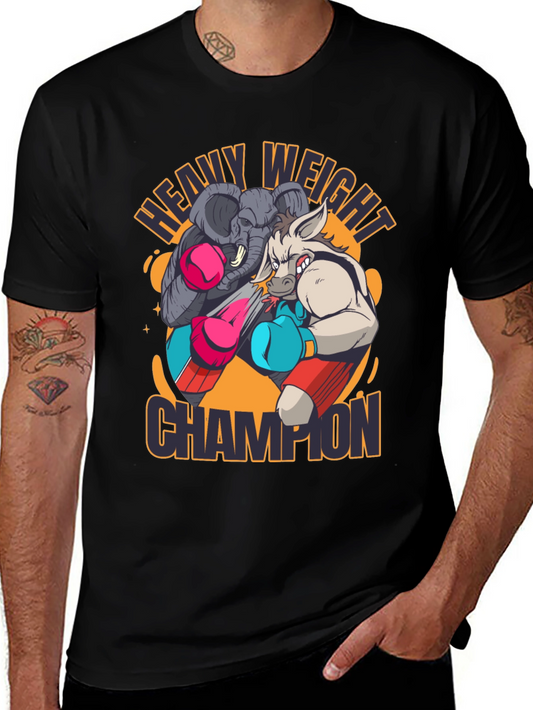 Heavy Weight Champion T-Shirt: Elephant vs Donkey Boxing
