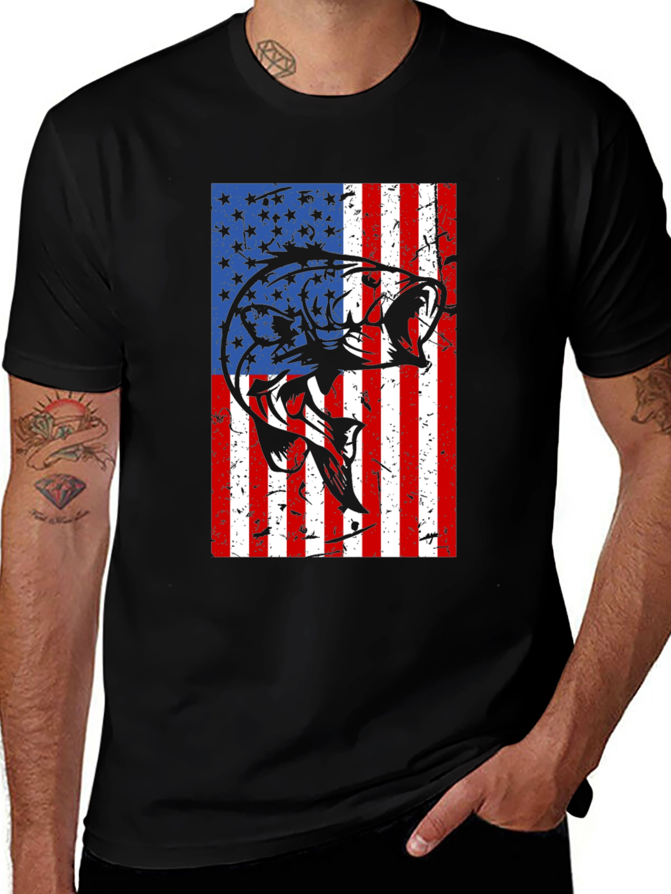 American Flag Bass Graphic Tee