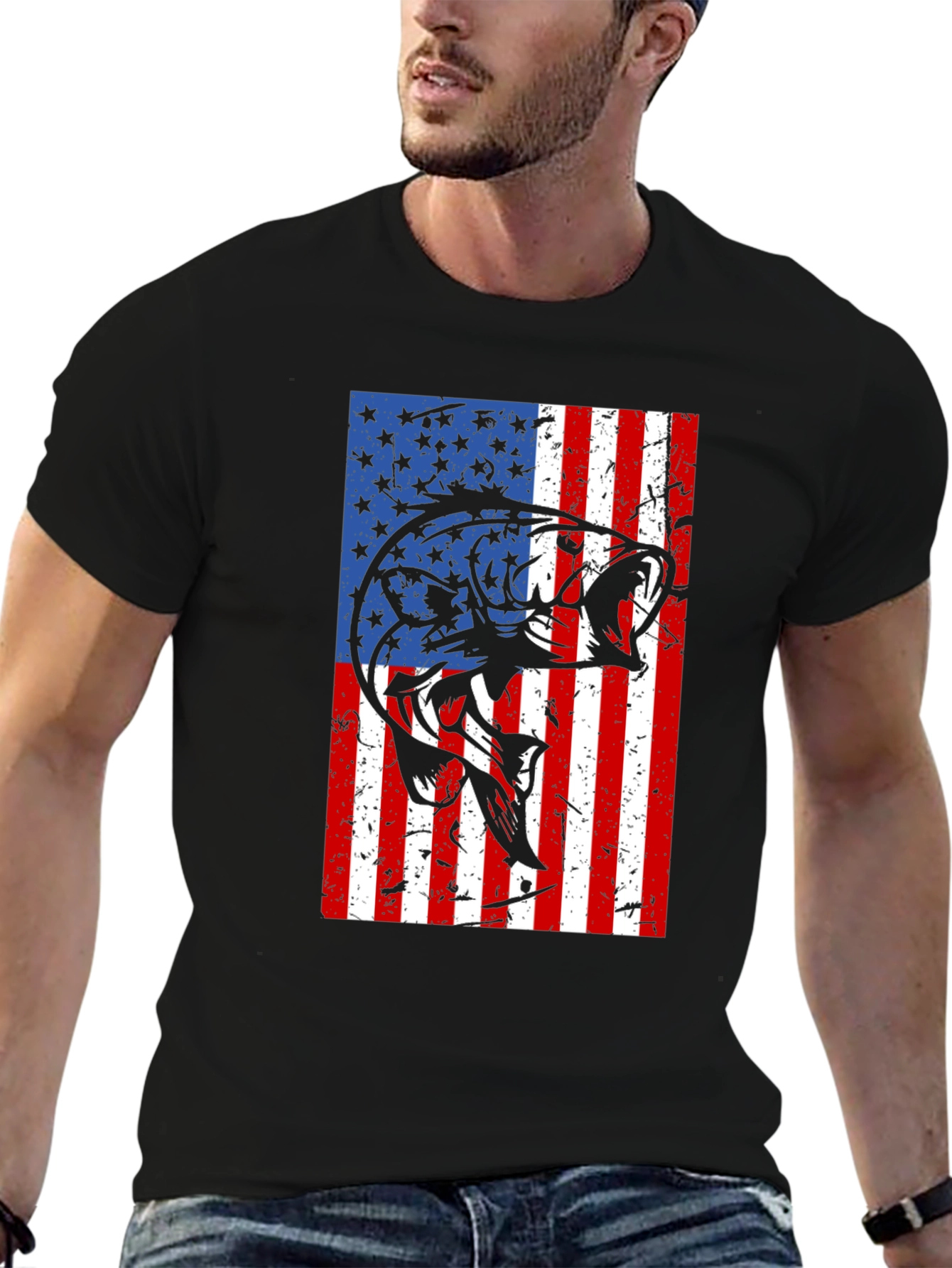 American Flag Bass Graphic Tee