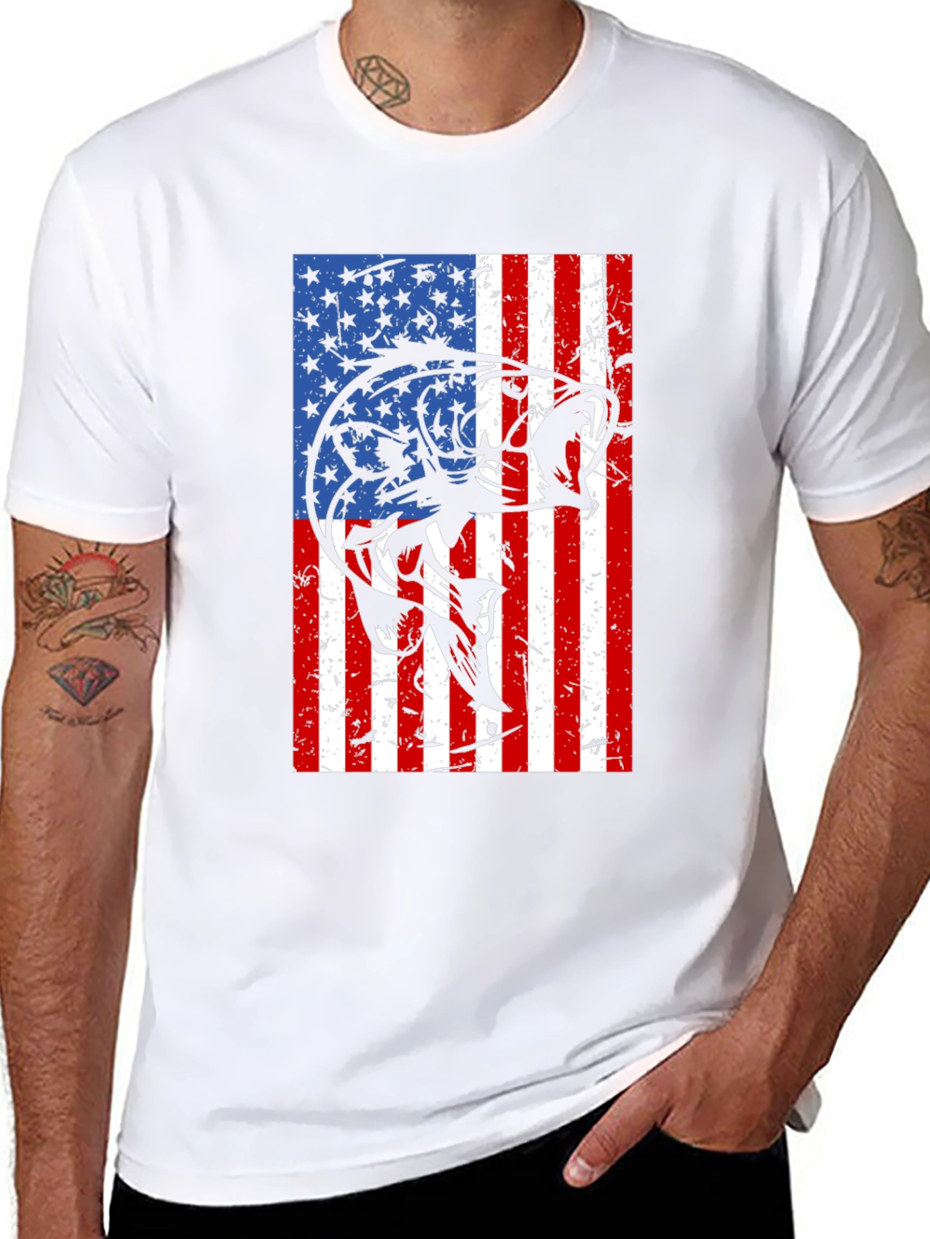 American Flag Bass Graphic Tee