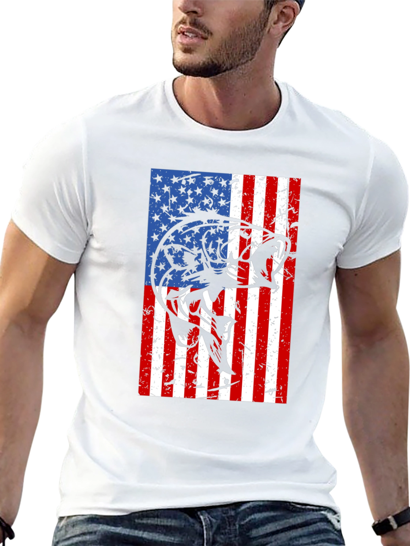 American Flag Bass Graphic Tee
