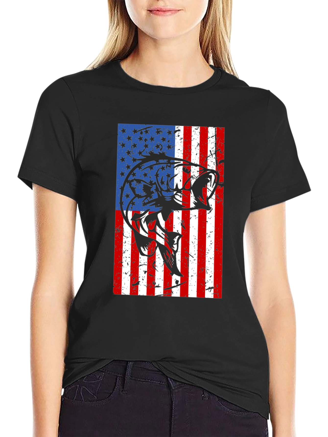 American Flag Bass Graphic Tee