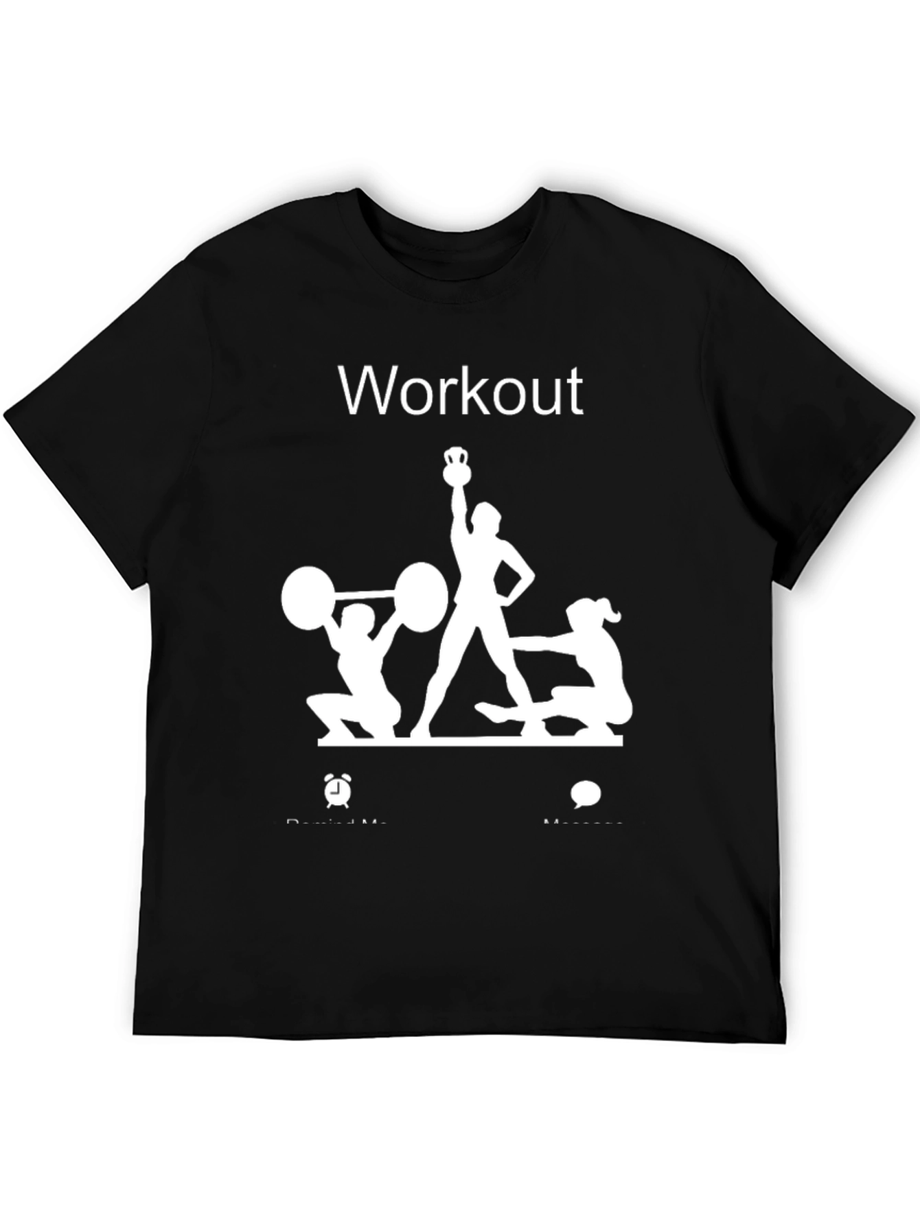 Workout Graphic Tee - Black Cotton Fitness Shirt