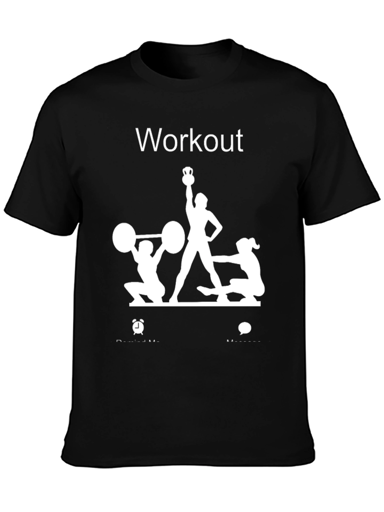 Workout Graphic Tee - Black Cotton Fitness Shirt