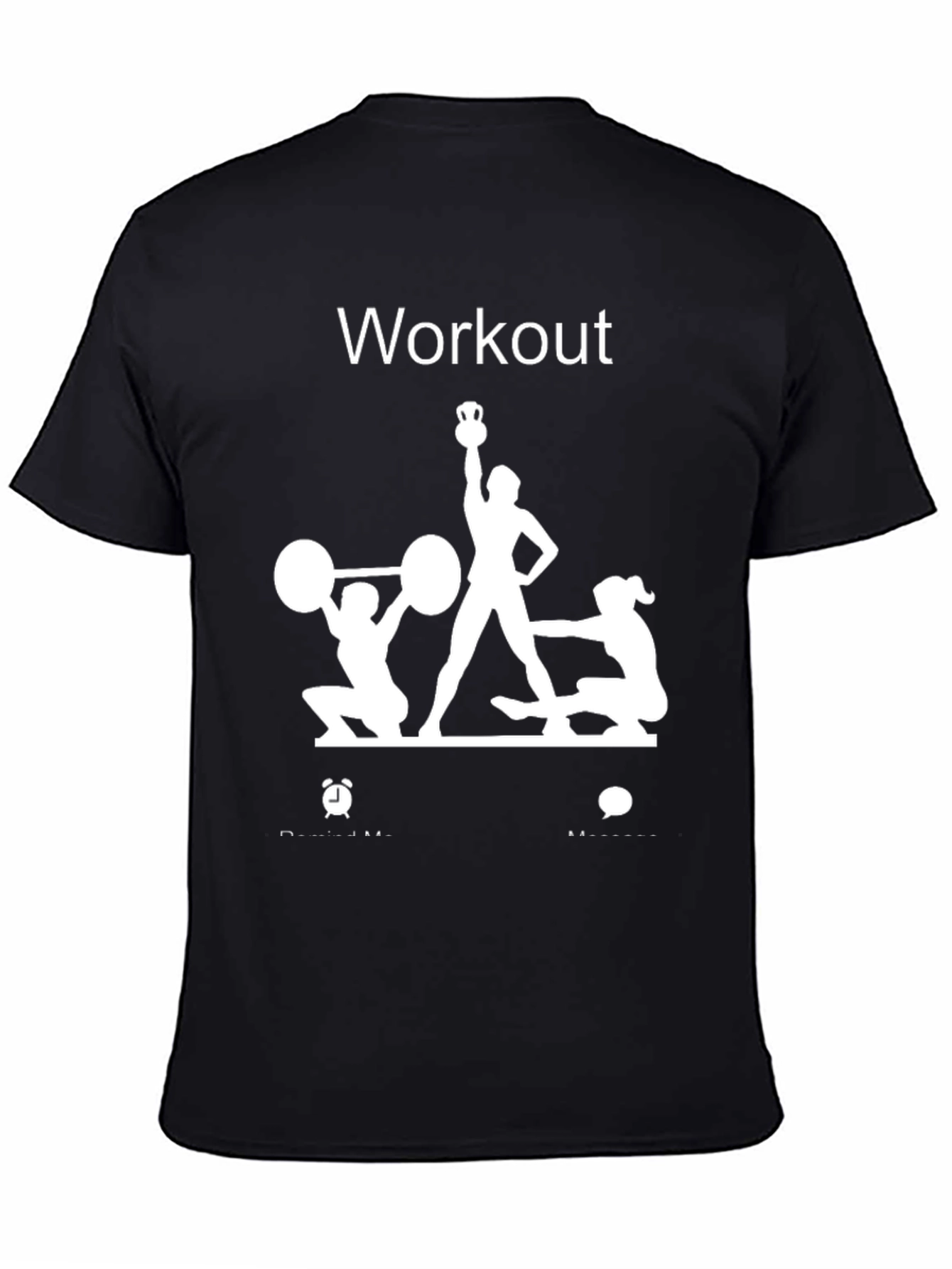 Workout Graphic Tee - Black Cotton Fitness Shirt
