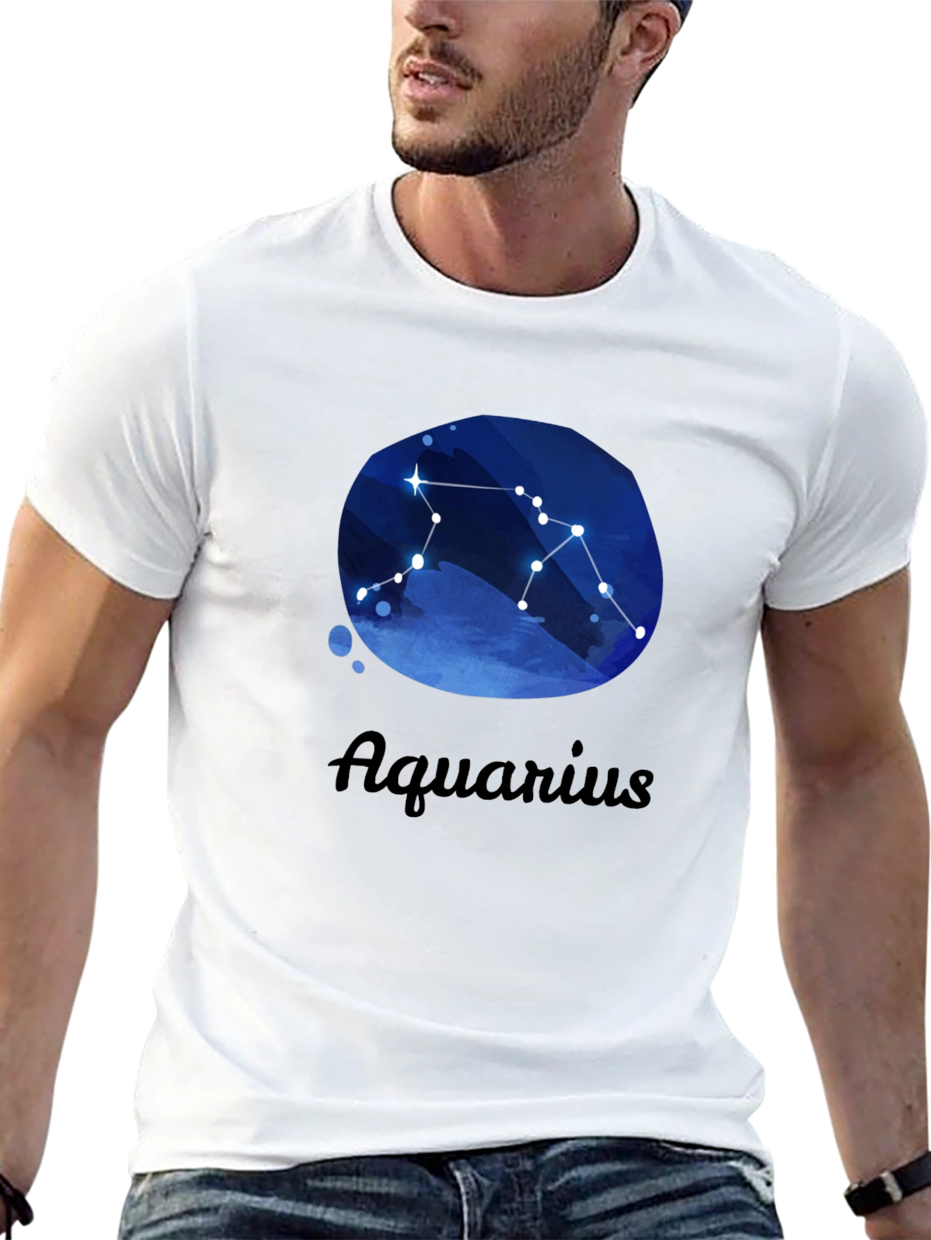 Aquarius Constellation Graphic T-Shirt - Zodiac Design