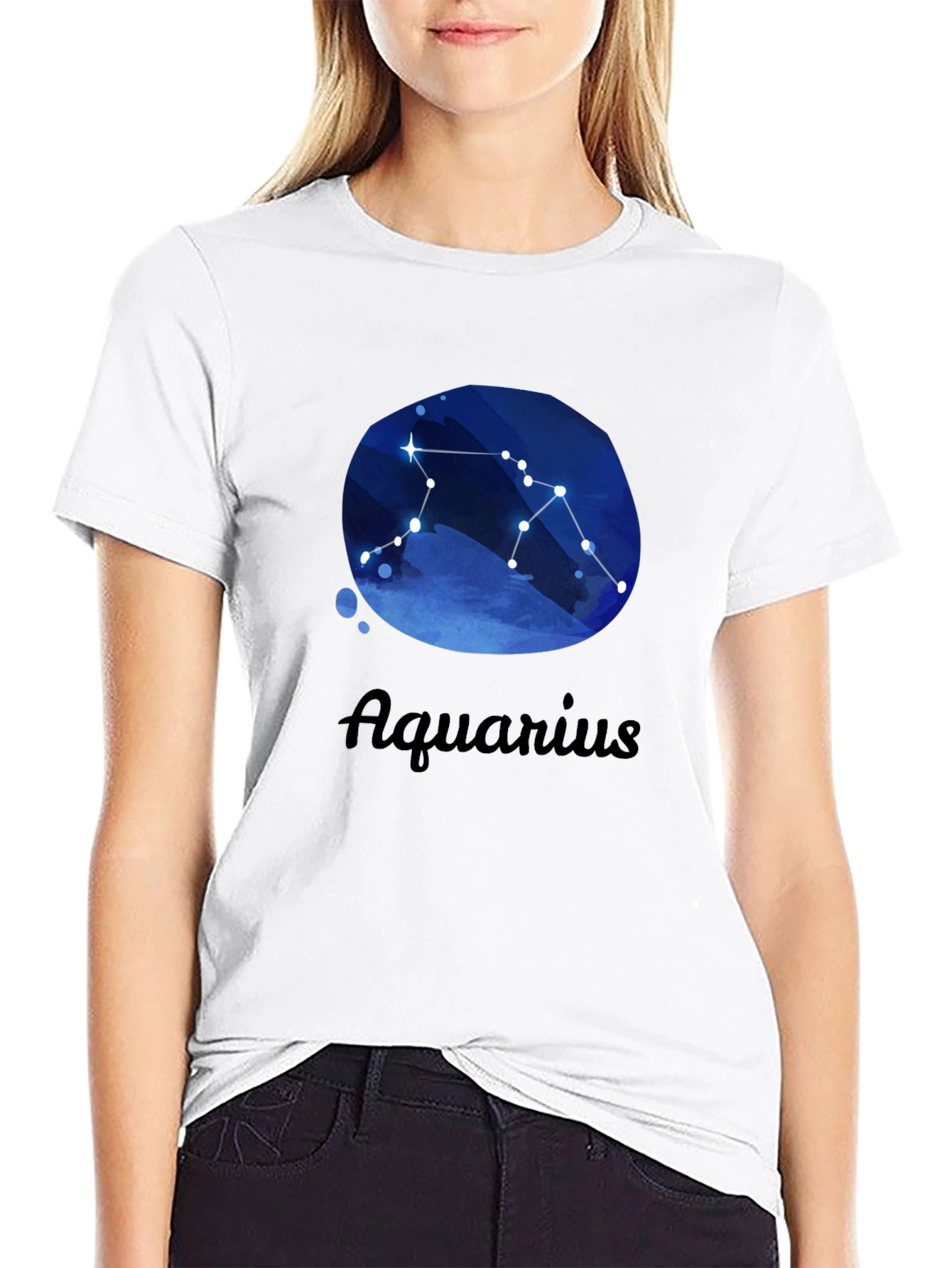 Aquarius Constellation Graphic T-Shirt - Zodiac Design