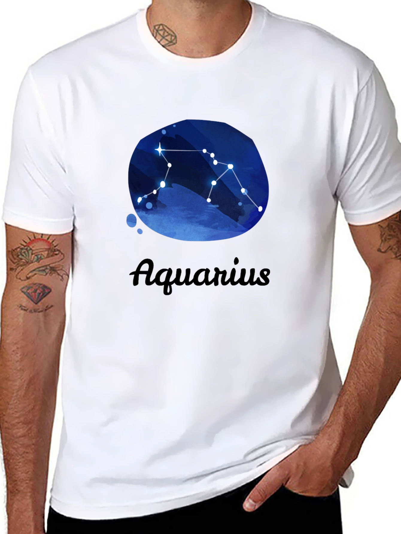 Aquarius Constellation Graphic T-Shirt - Zodiac Design