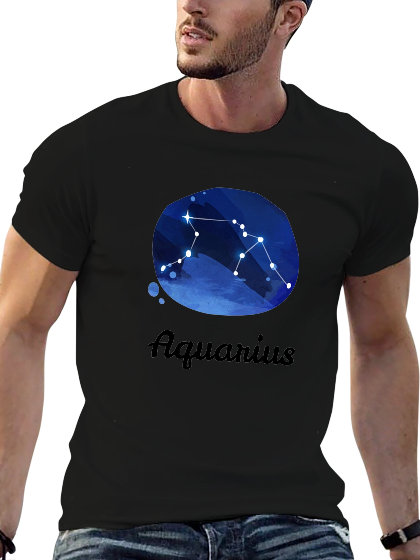 Aquarius Constellation Graphic T-Shirt - Zodiac Design