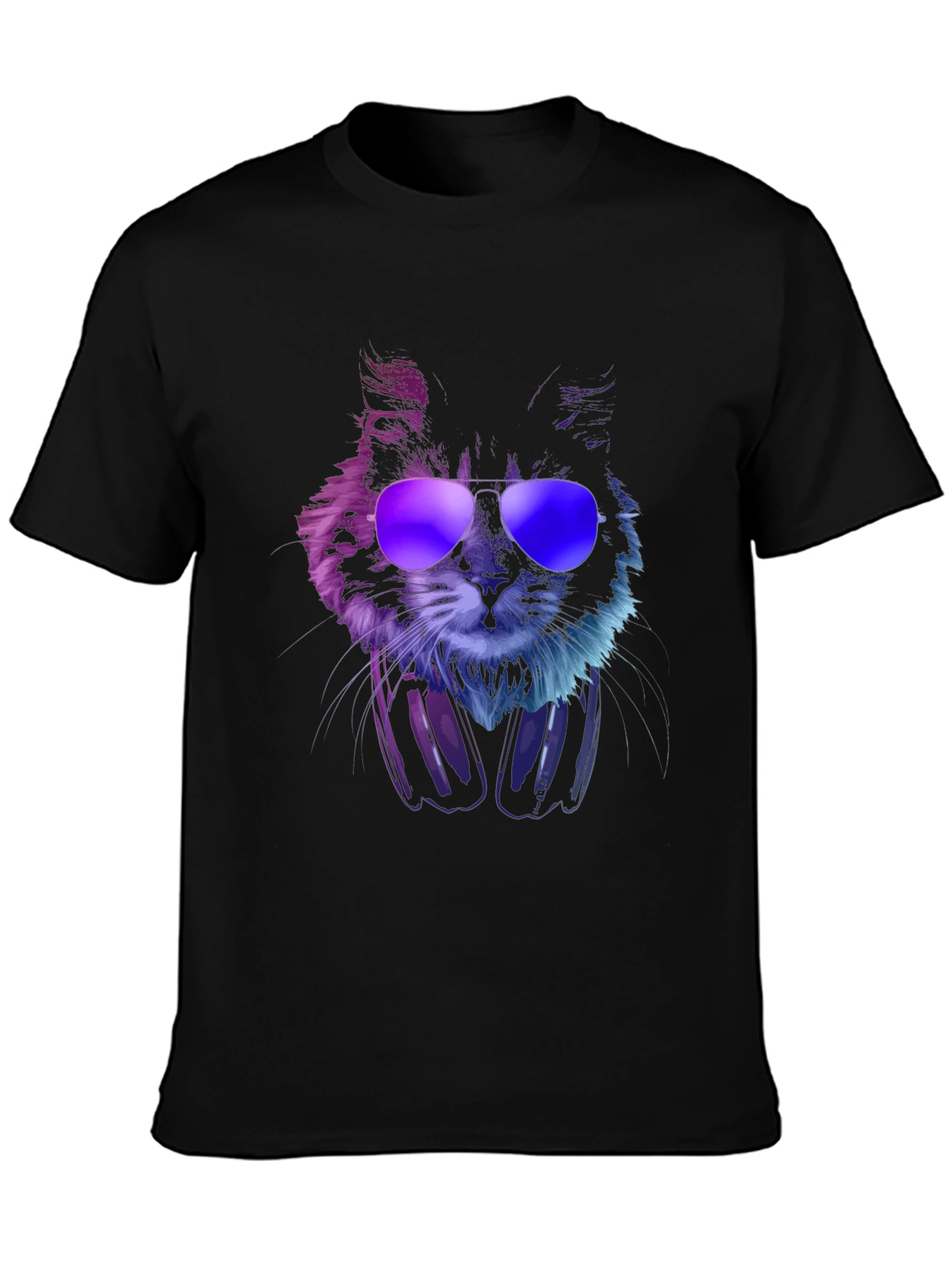Cool Cat T-Shirt with Headphones & Sunglasses