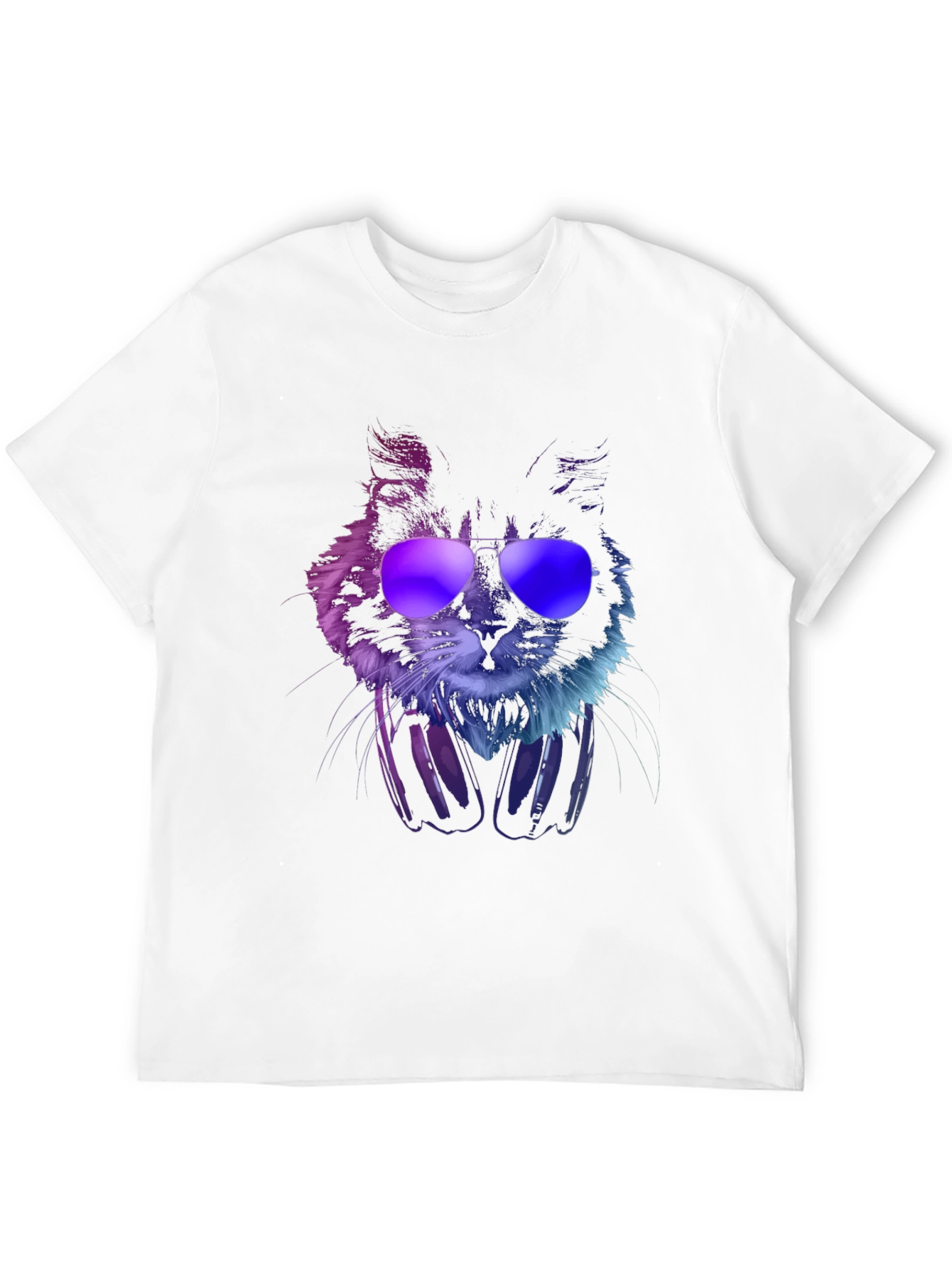Cool Cat T-Shirt with Headphones & Sunglasses