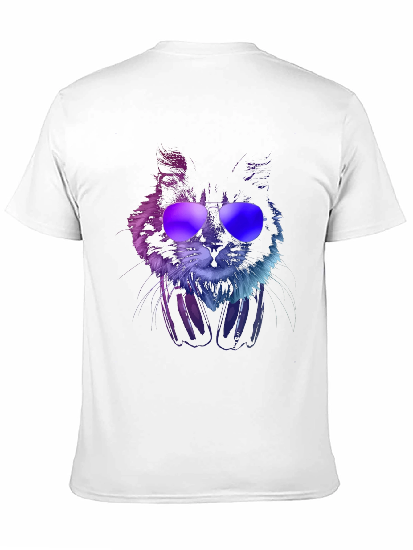 Cool Cat T-Shirt with Headphones & Sunglasses