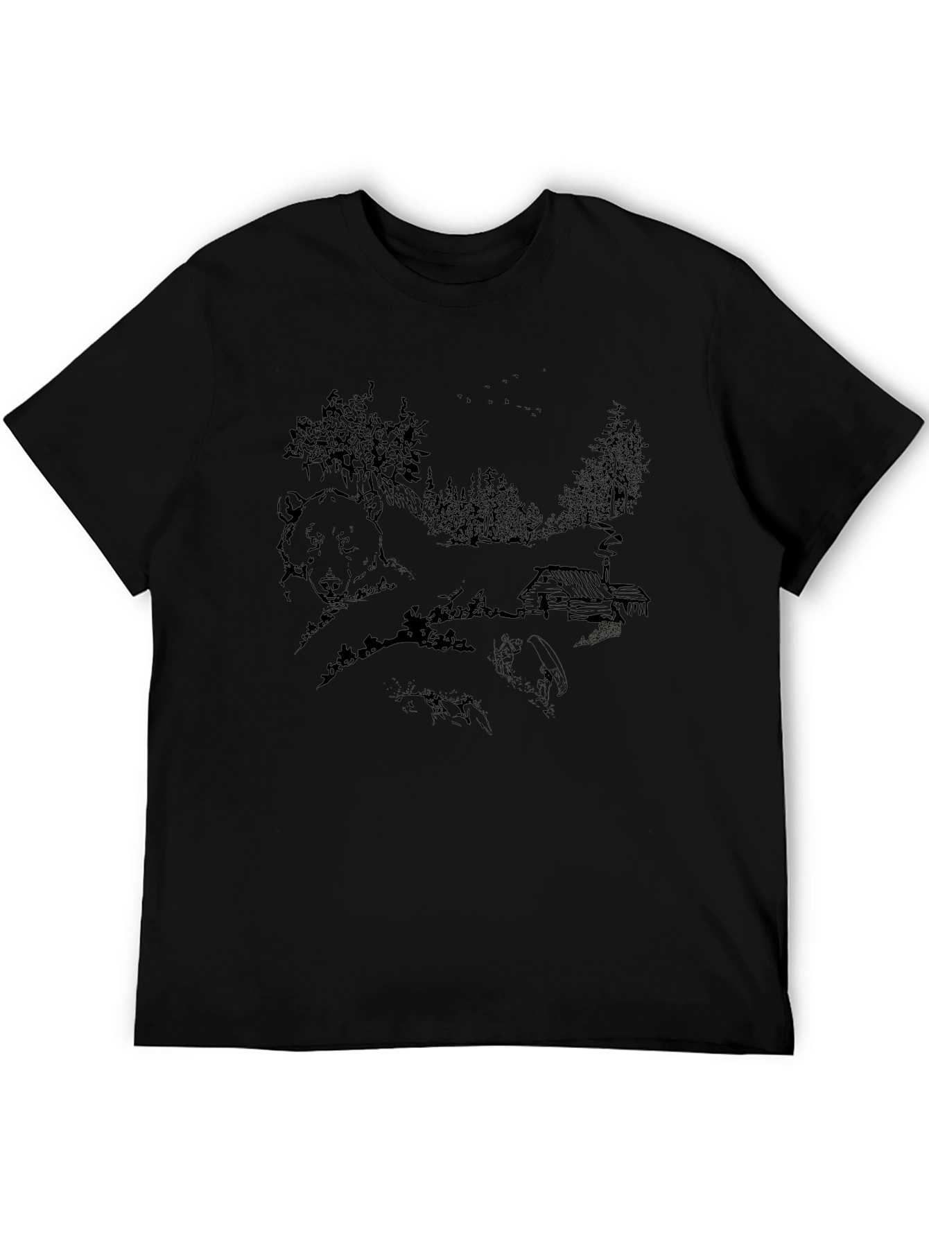Cabin Bear Graphic Tee - Unisex Black T-Shirt