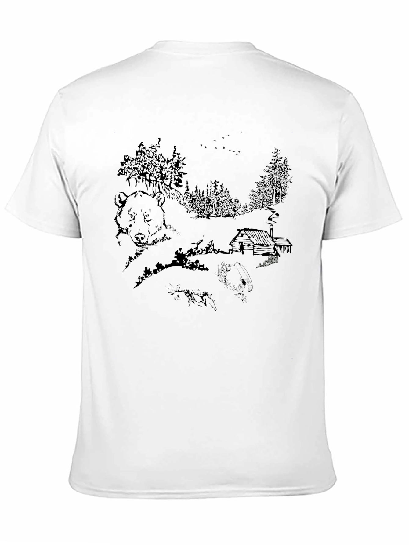 Cabin Bear Graphic Tee - Unisex Black T-Shirt