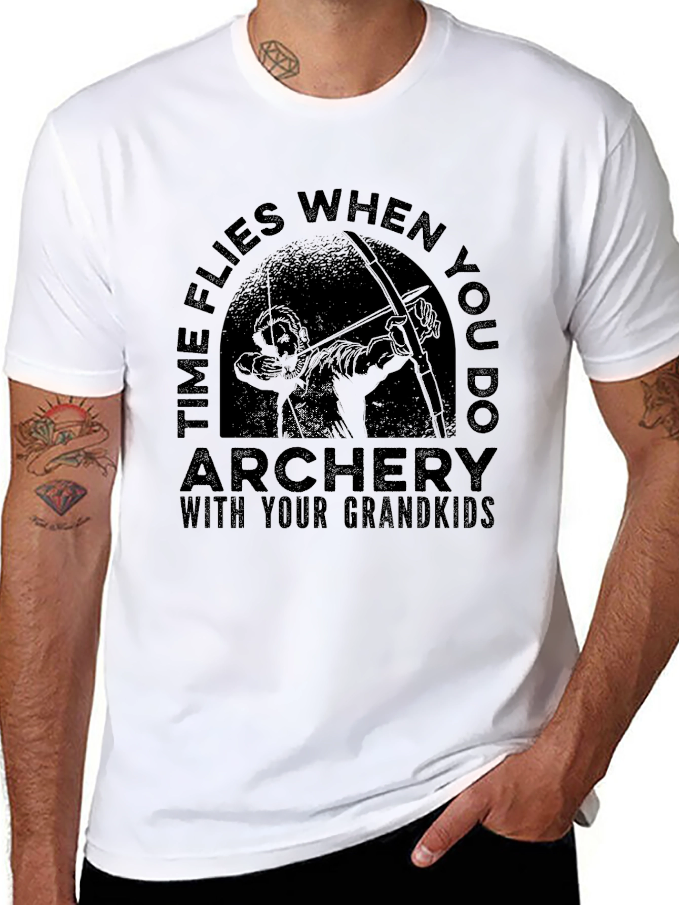 Archery Grandkids T-Shirt - Time Flies Graphic Tee