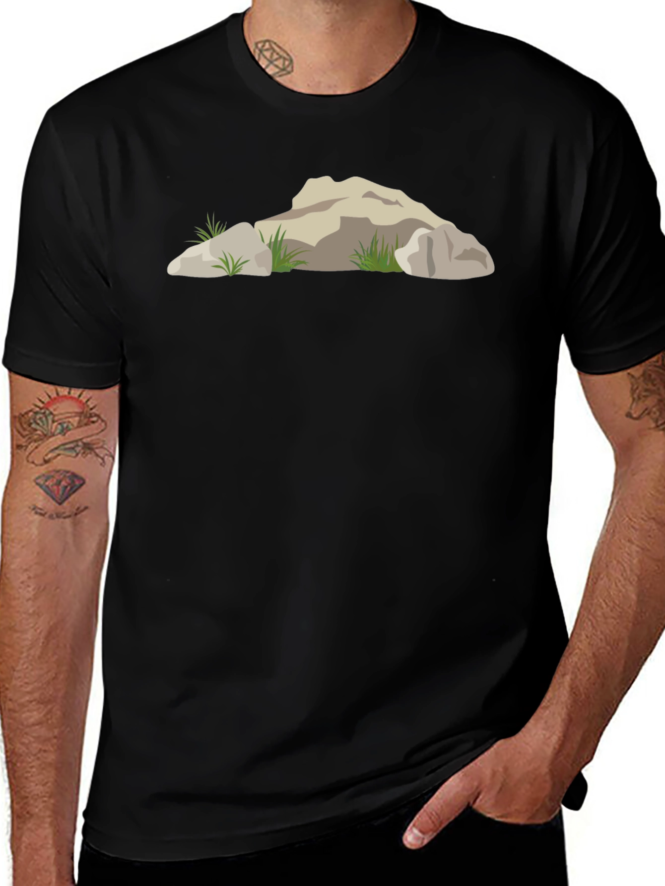 Nature Rock Graphic T-Shirt - Modern Design