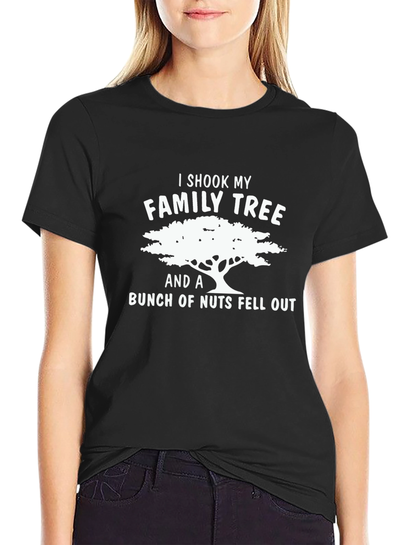 Funny Family Tree Black T-Shirt