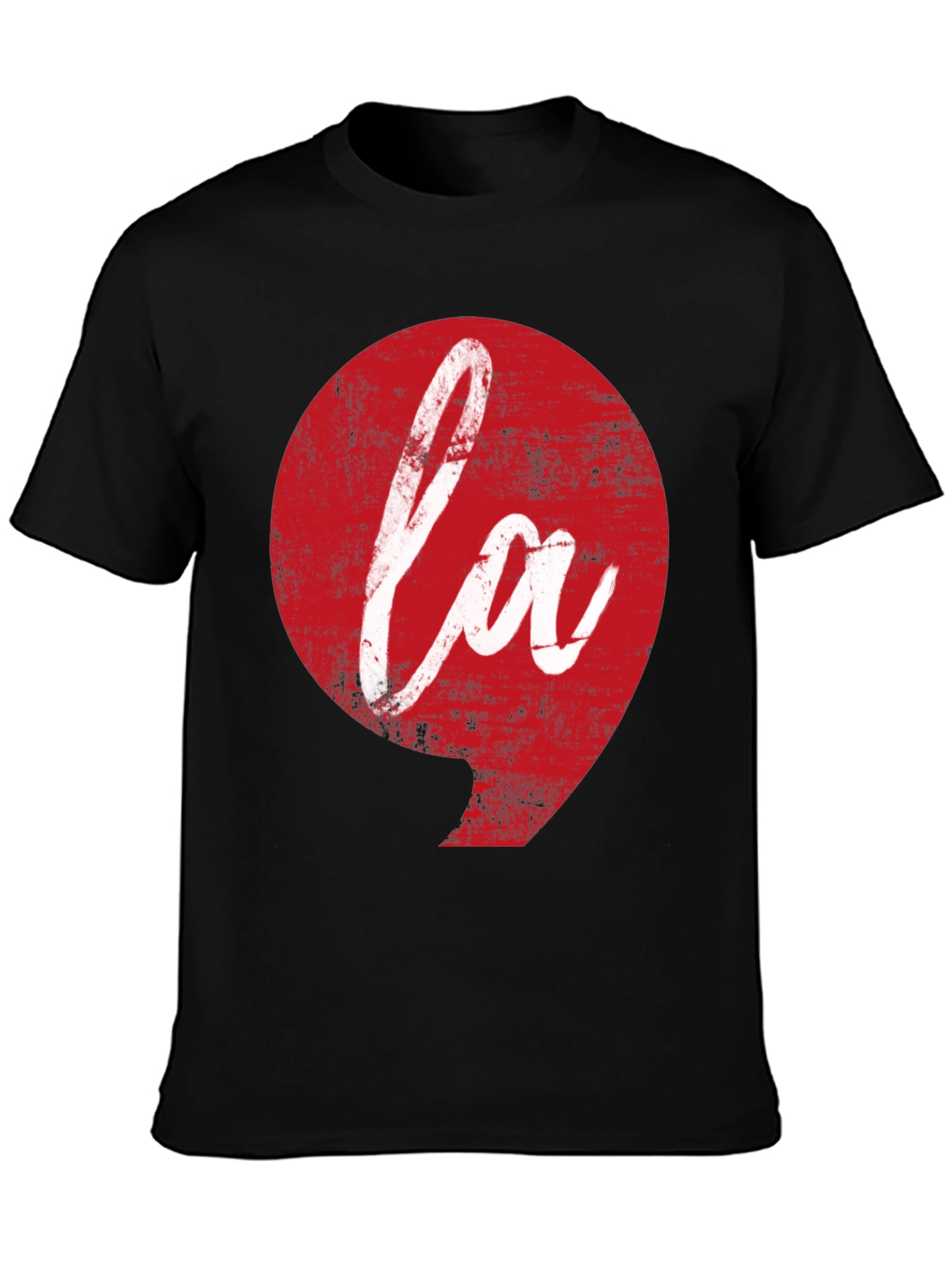 LA Graphic Tee - Distressed Red Print on Black