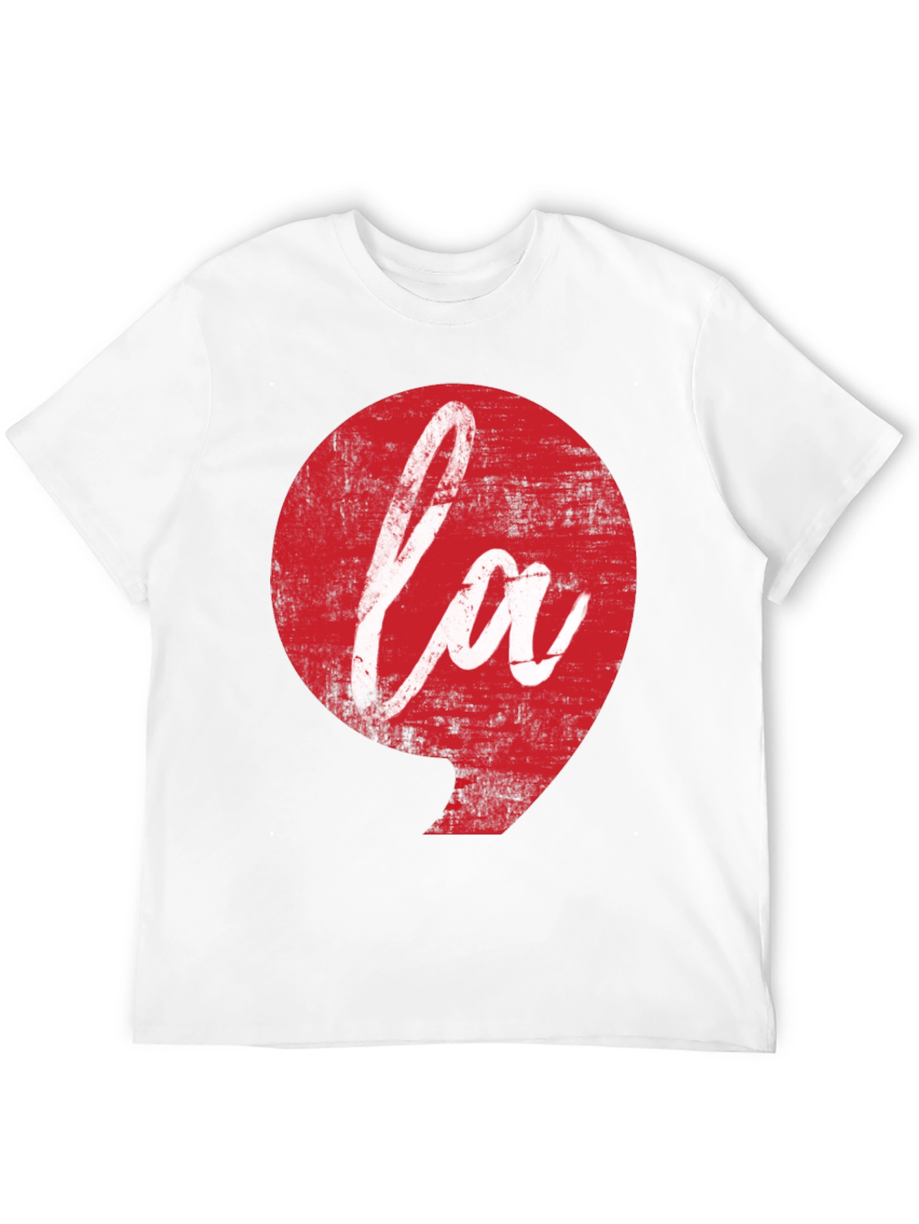 LA Graphic Tee - Distressed Red Print on Black
