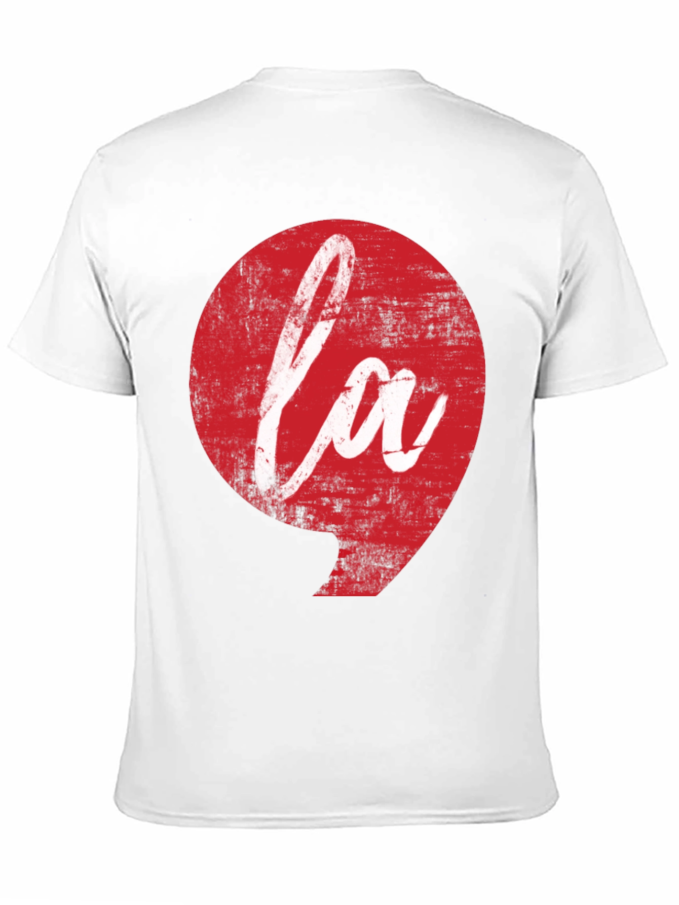 LA Graphic Tee - Distressed Red Print on Black