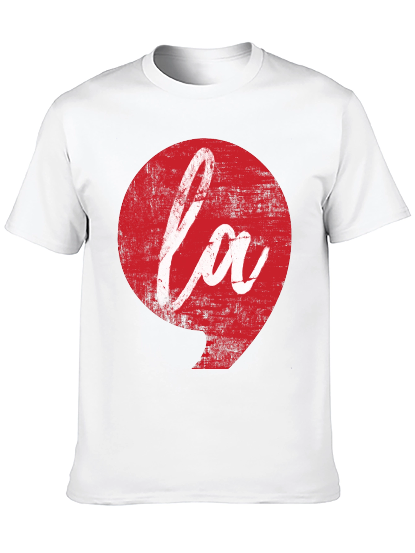 LA Graphic Tee - Distressed Red Print on Black