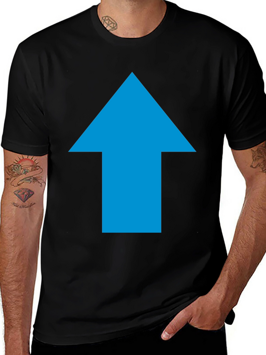Upward Blue Arrow Graphic Black Tee